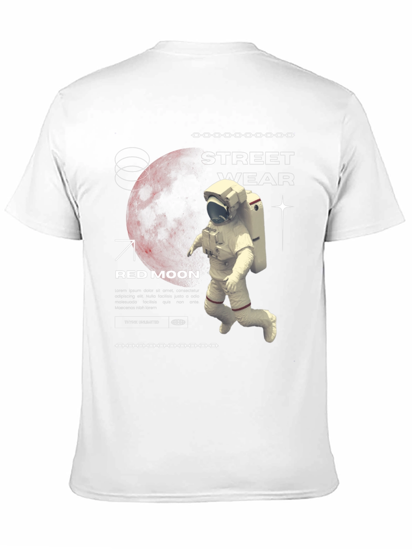 Black Red Moon Streetwear Graphic Tee view 11