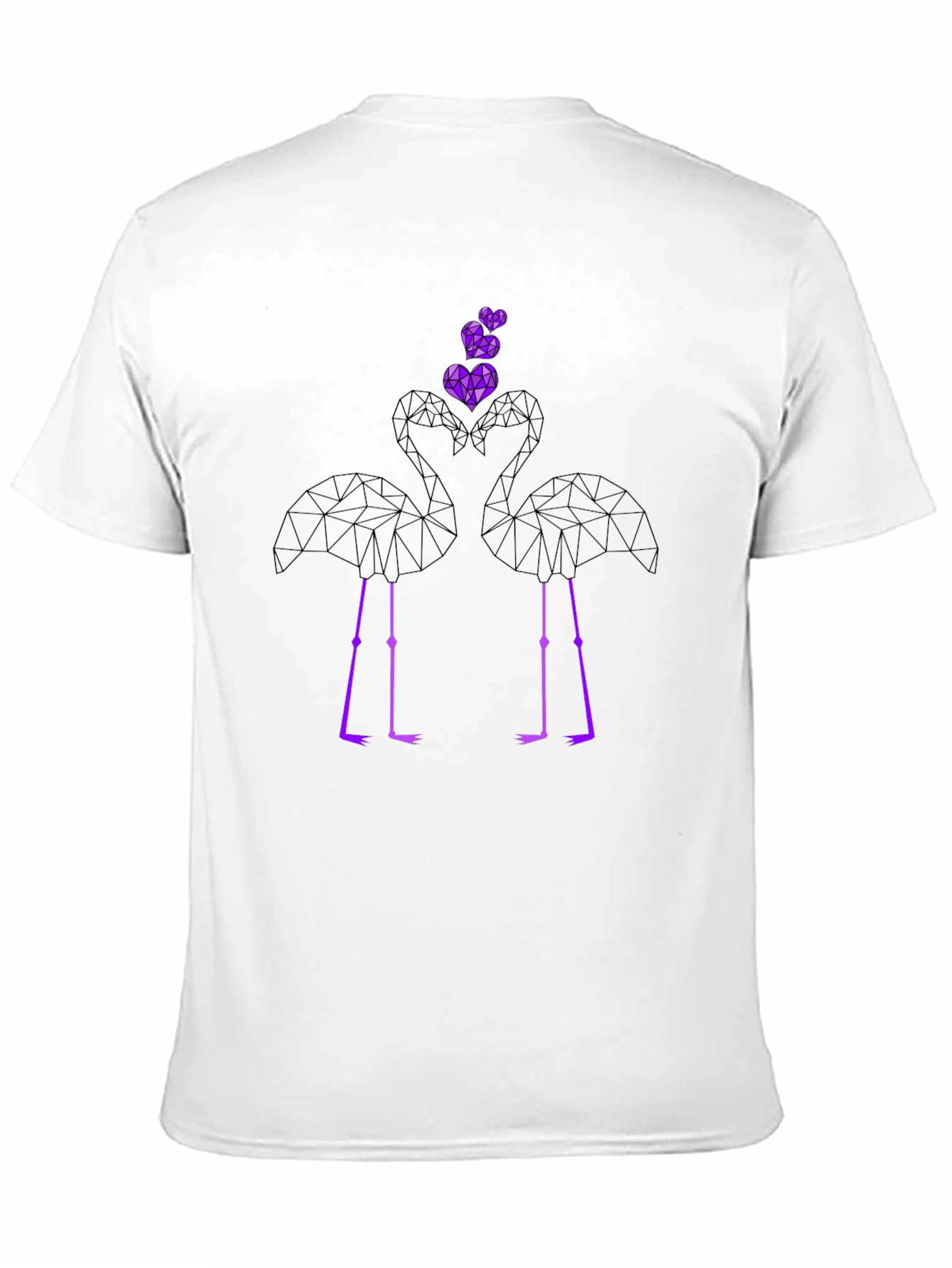 Black Geometric Flamingo Love Graphic T-Shirt view 11