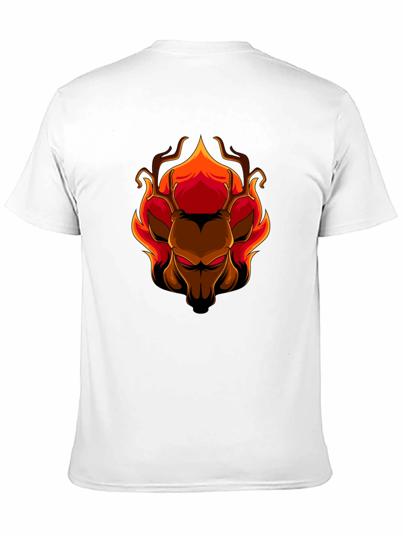 Black Fiery Deer Graphic Tee - Black Cotton T-Shirt view 11