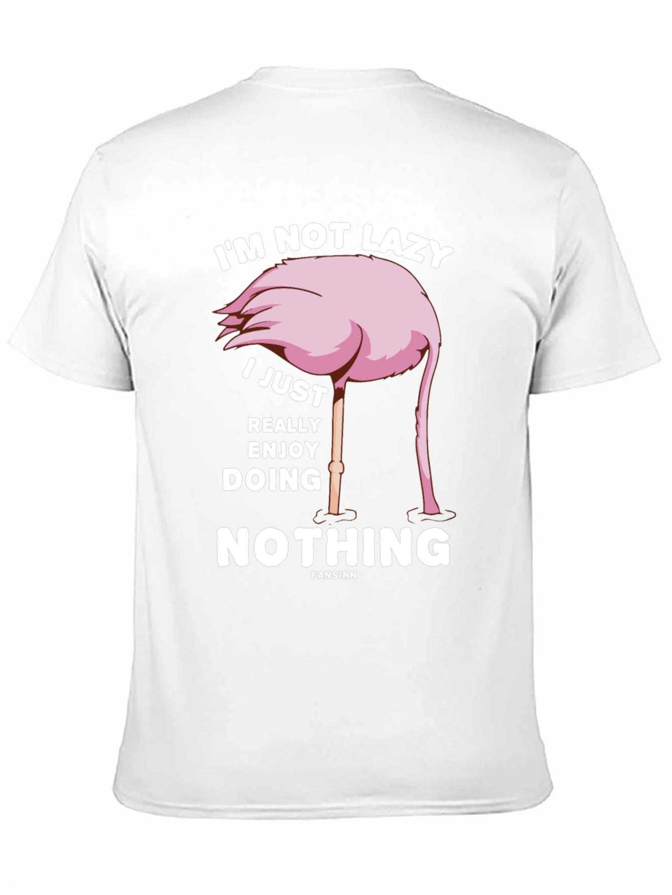 Black Funny Flamingo Lazy T-Shirt view 11