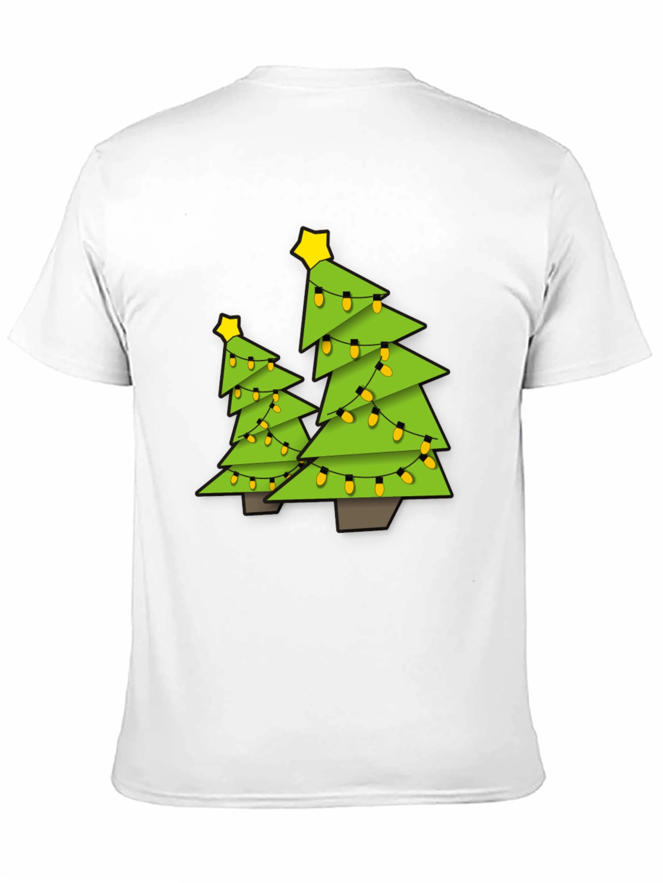 Black Festive Christmas Tree Graphic Tee - Black view 11