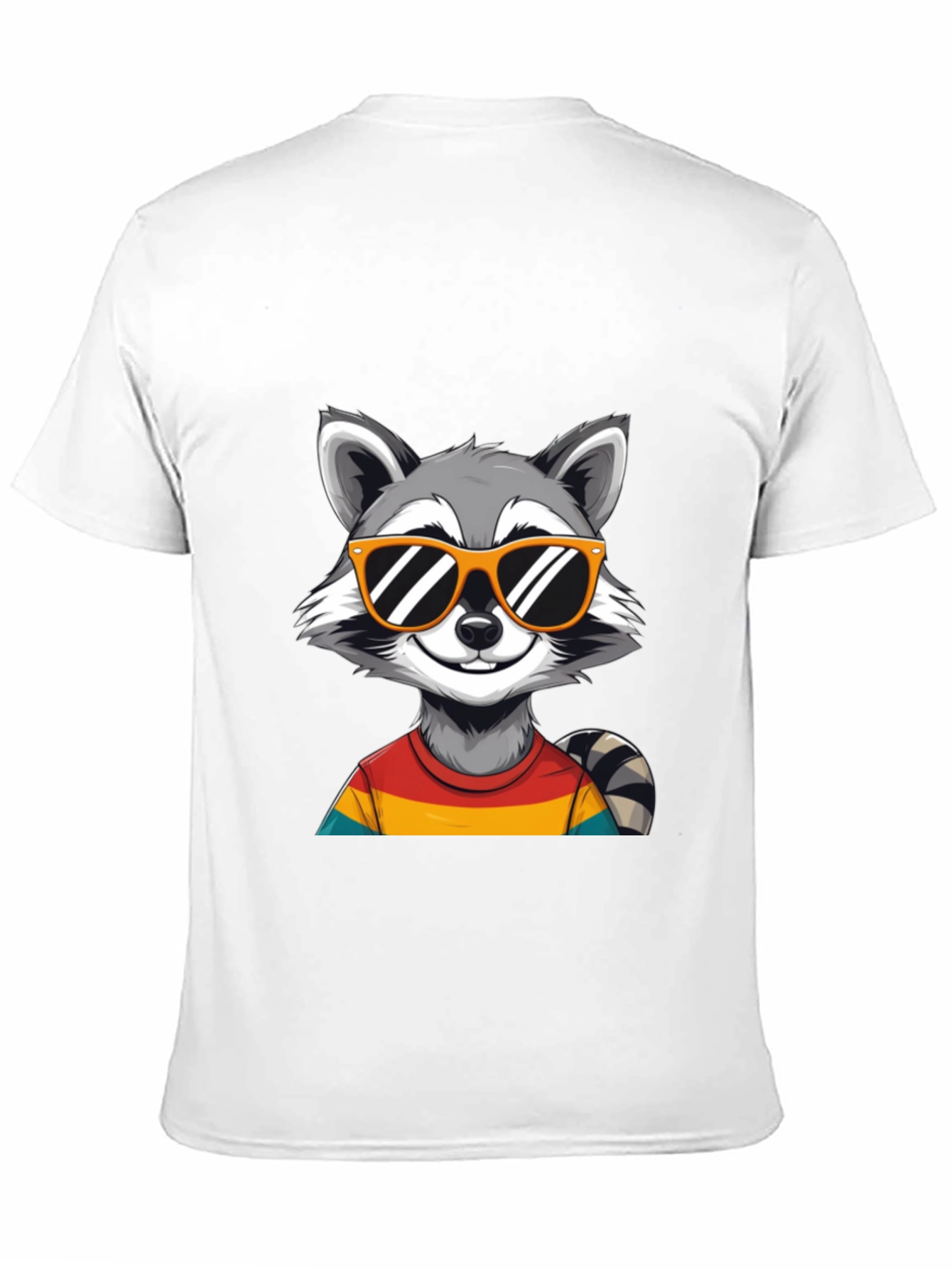 Black Cool Raccoon T-Shirt - Fun Graphic Tee view 11