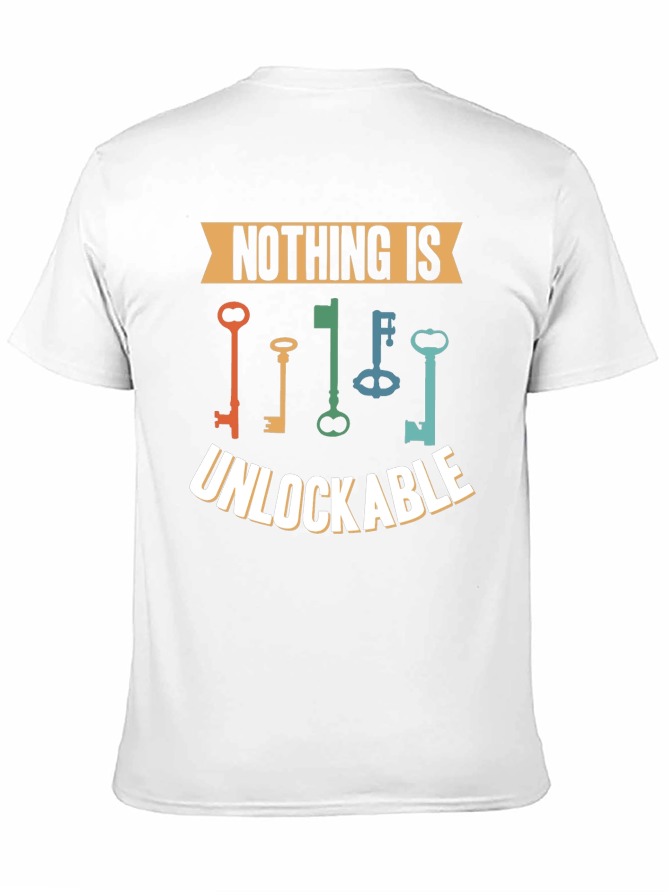Black Nothing is Unlockable Graphic T-Shirt view 11