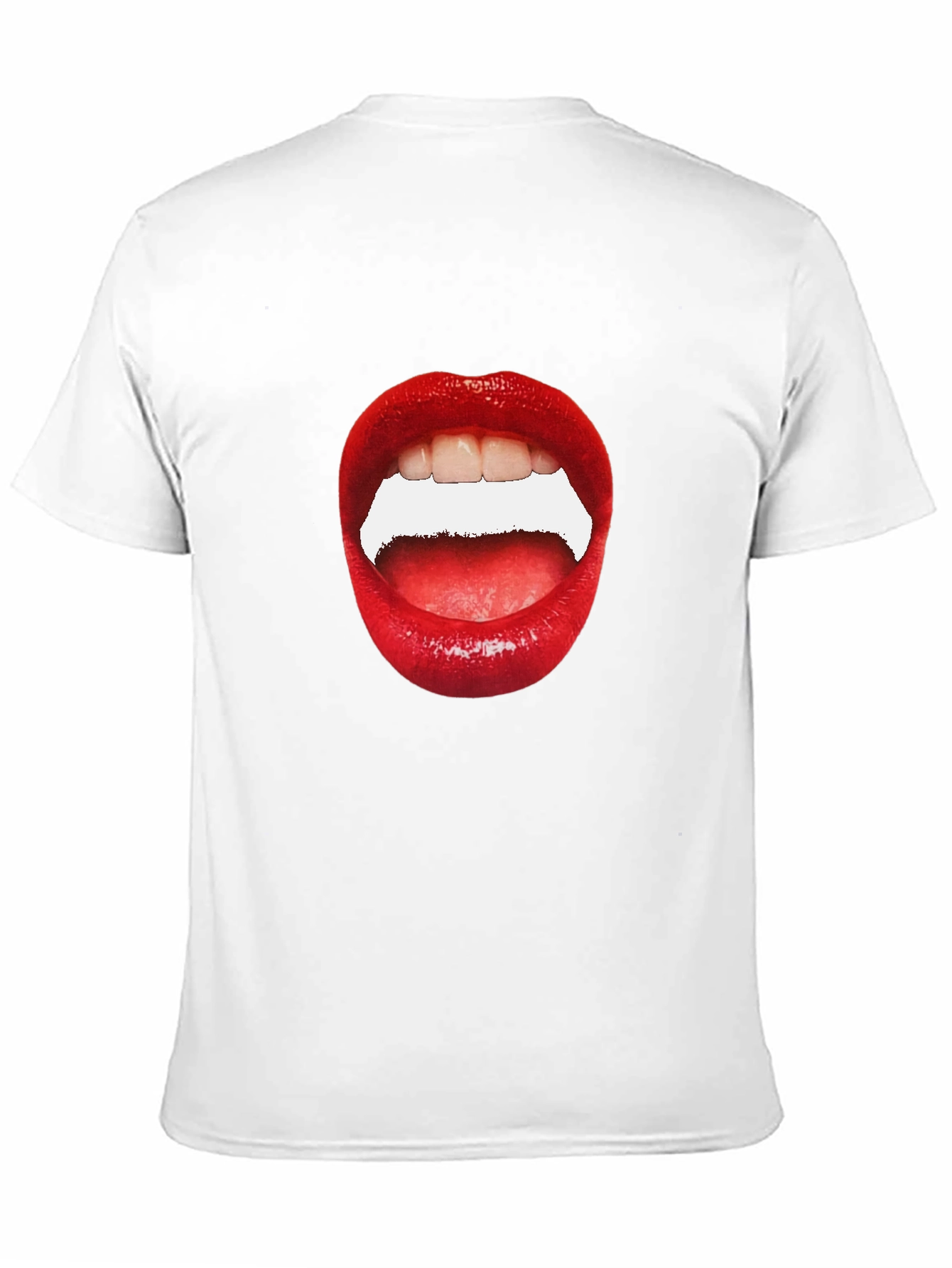 Black Bold Lip Graphic Tee - Black Unisex T-Shirt view 11