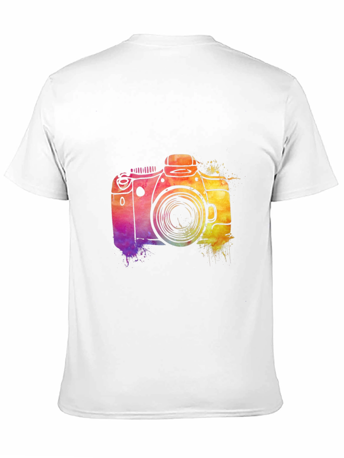 Black Watercolor Camera Graphic T-Shirt view 11