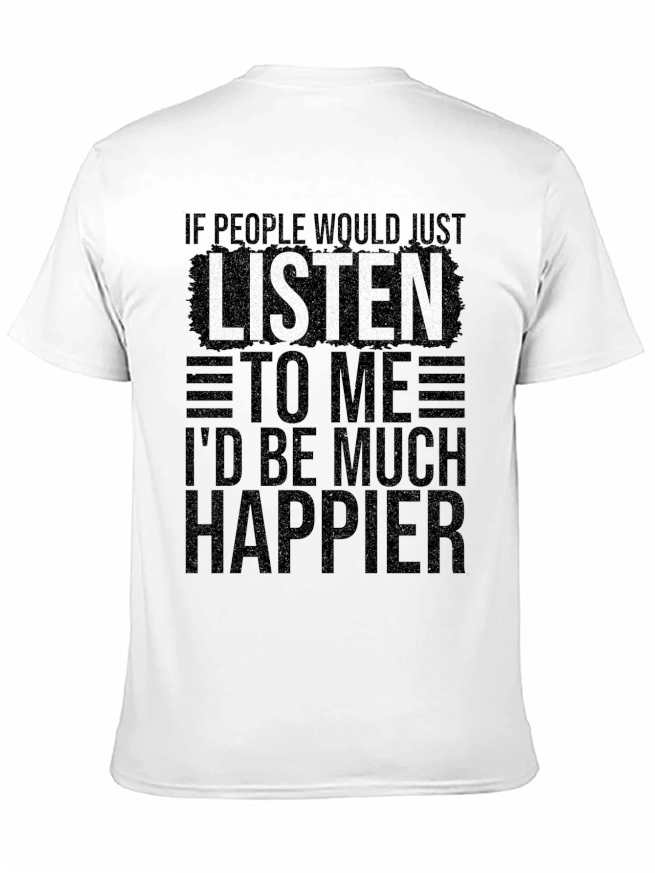 Black Listen To Me Graphic Tee - Mens Black T-Shirt view 11