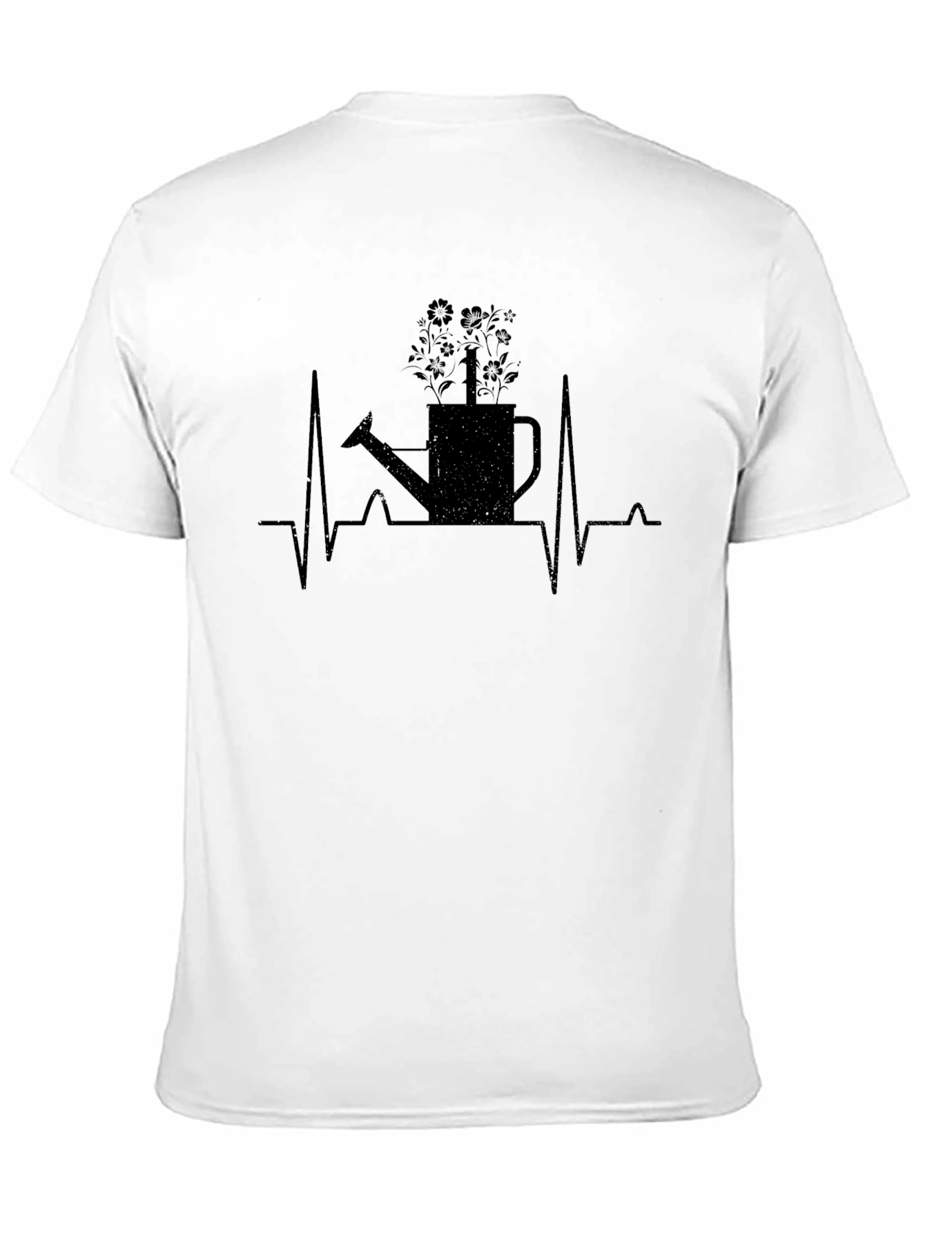 Black Gardener Heartbeat T-Shirt - Black Cotton Tee view 11