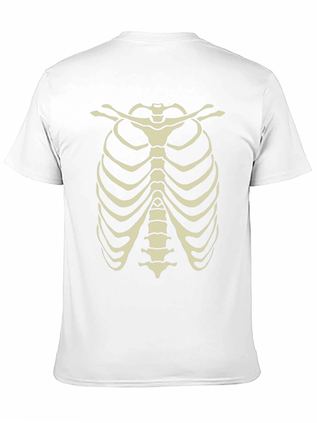 Black Skeleton Rib Cage Graphic Tee - Halloween Costume Shirt view 11