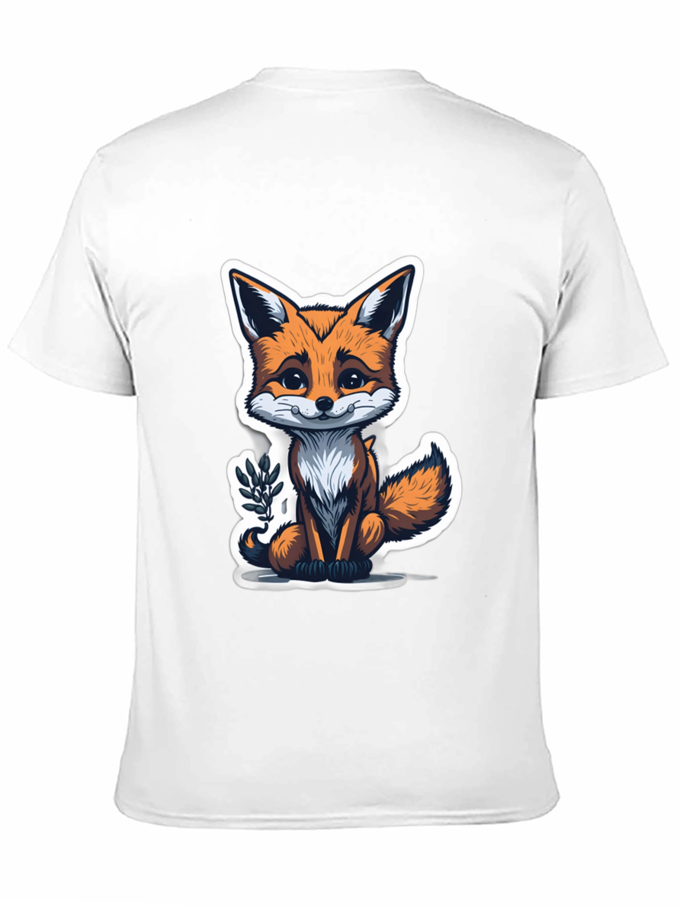 Black Cute Fox Graphic Tee - Soft Cotton Blend view 11