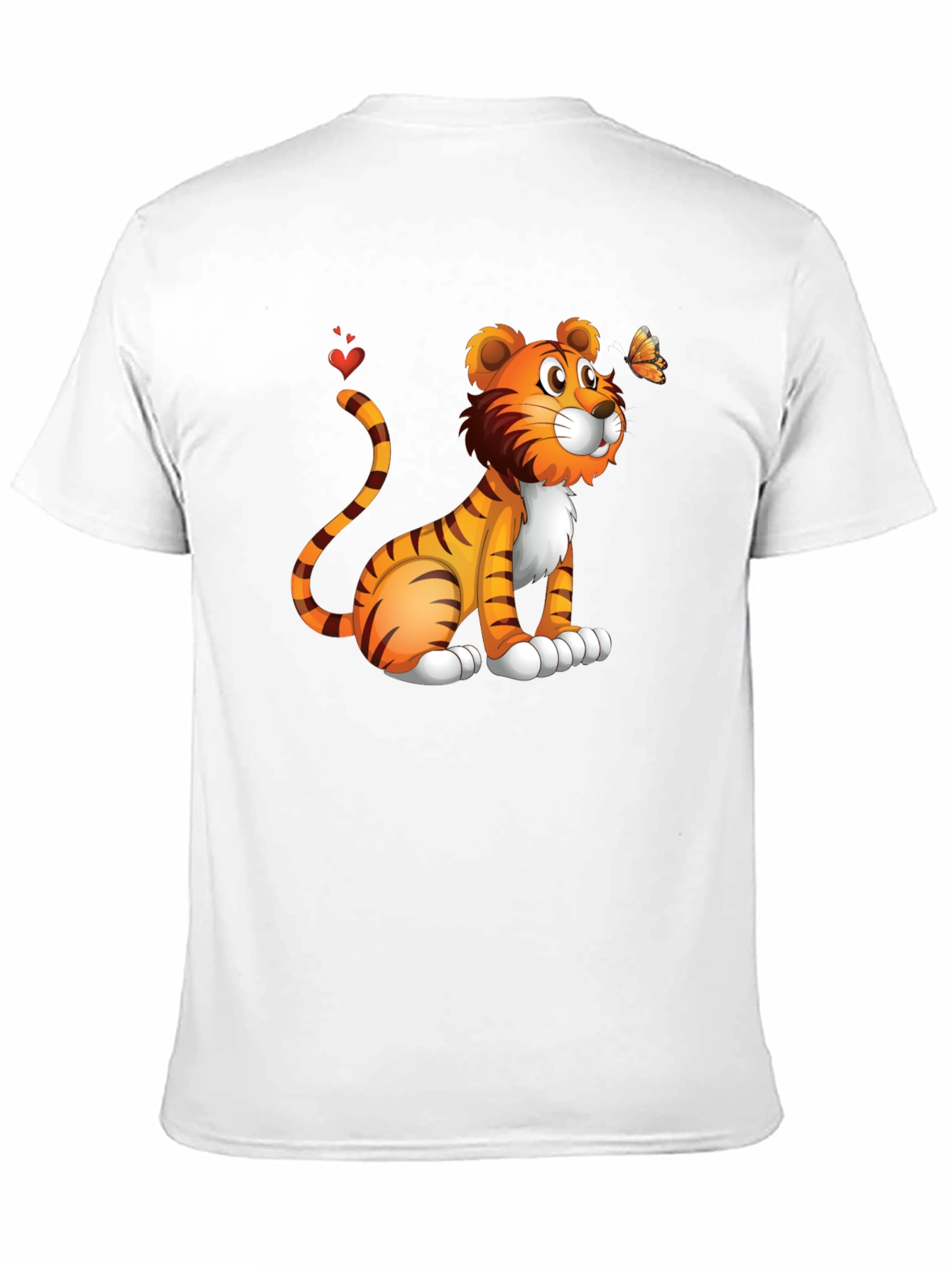 Black Tiger & Butterfly Graphic Tee - Black Cotton Blend view 11