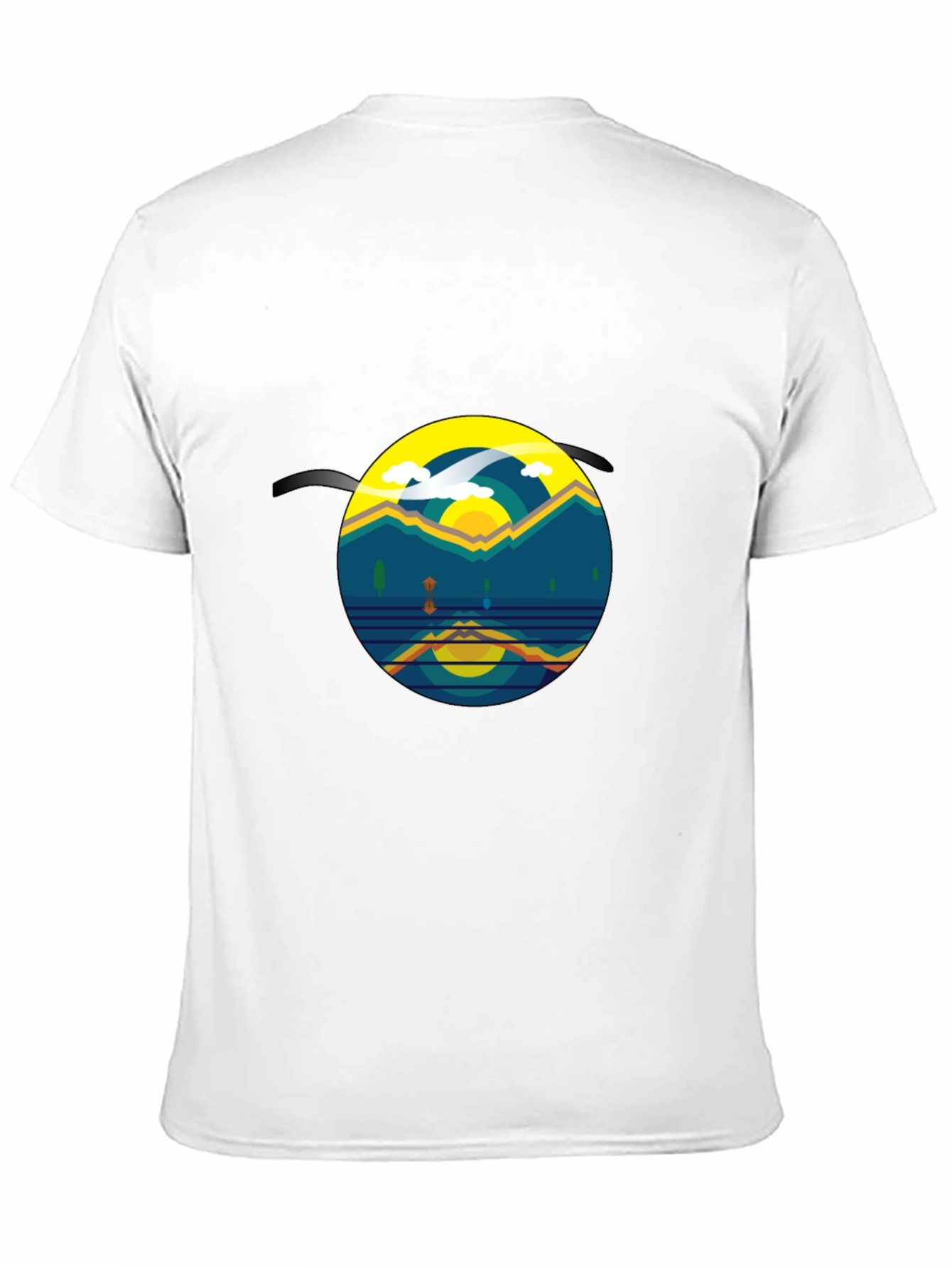 Black Geometric Sunset T-Shirt - Nature Inspired Graphic Tee view 11