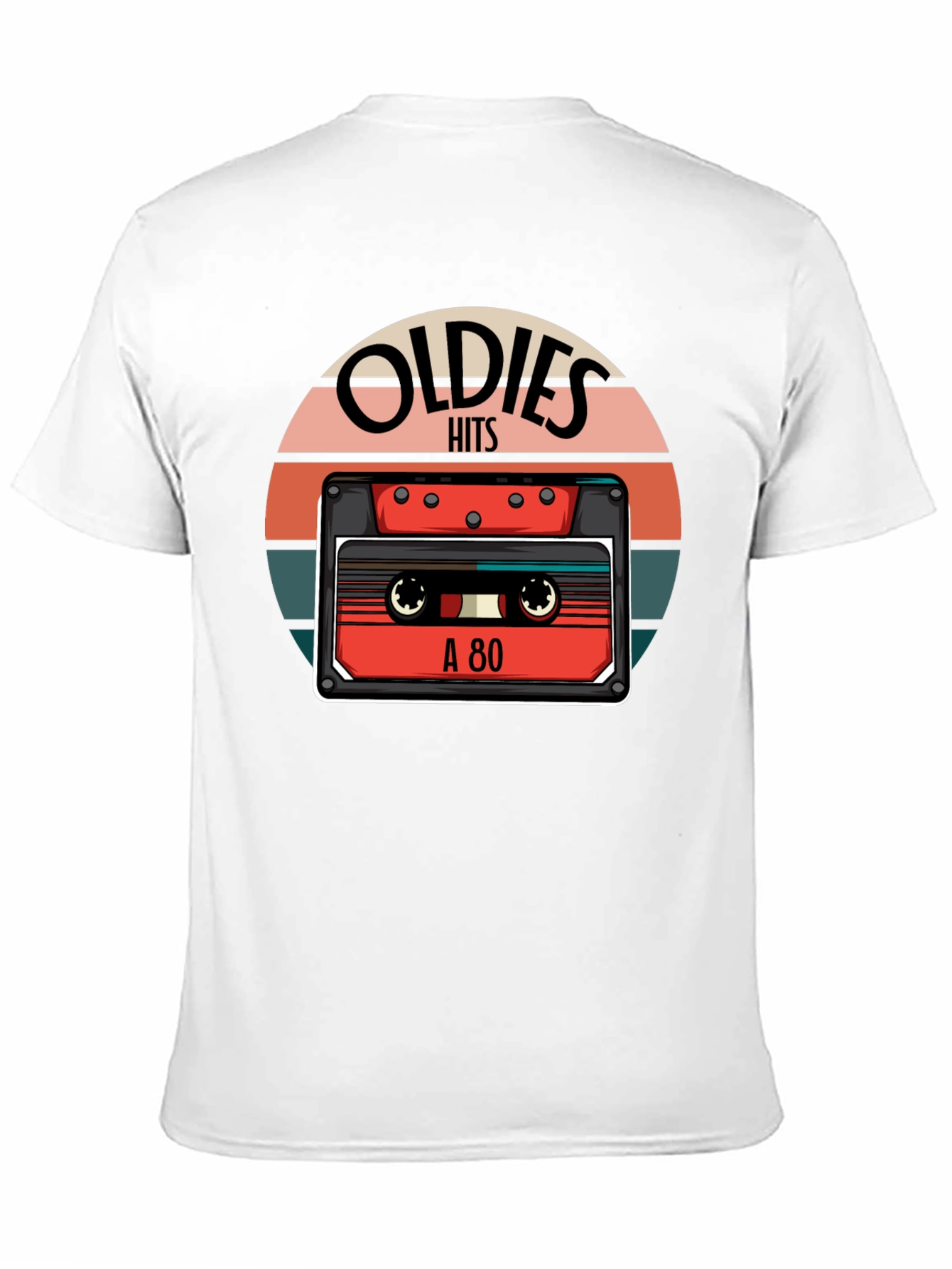 Black Oldies Hits Cassette Tape T-Shirt - Vintage 80s Retro Style Tee view 11