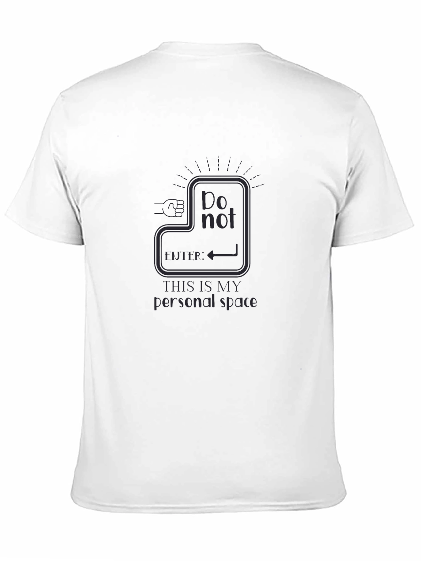 Black Personal Space Graphic Novelty T-Shirt view 11