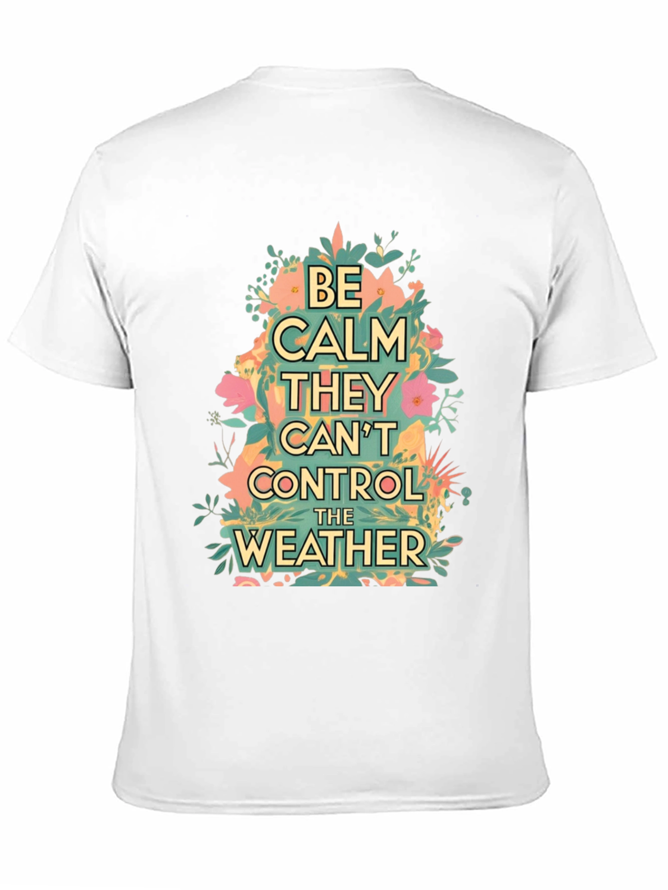 Black Be Calm They Can't Control The Weather Graphic Tee view 11