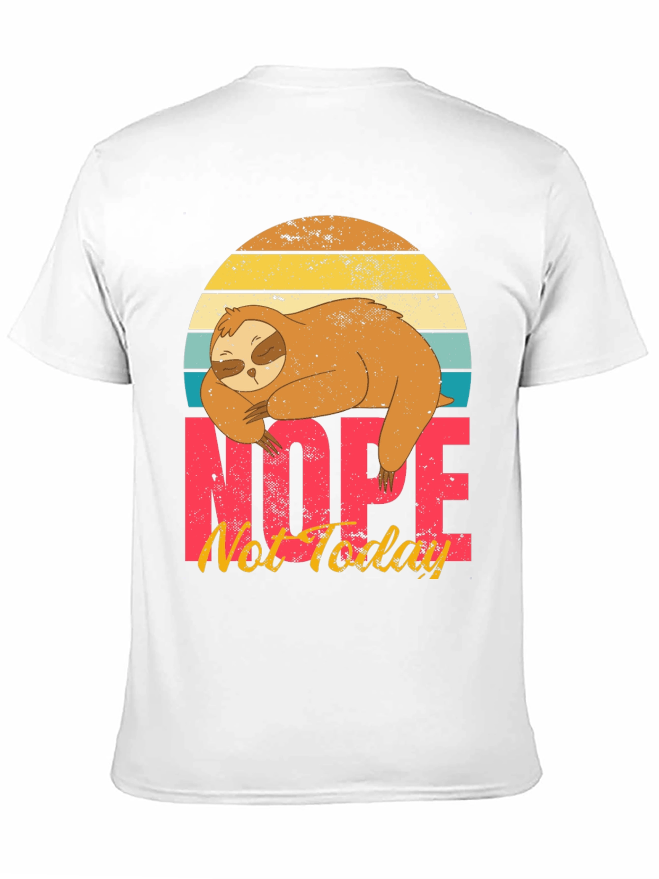 Black Nope, Not Today Sloth Graphic T-Shirt view 11