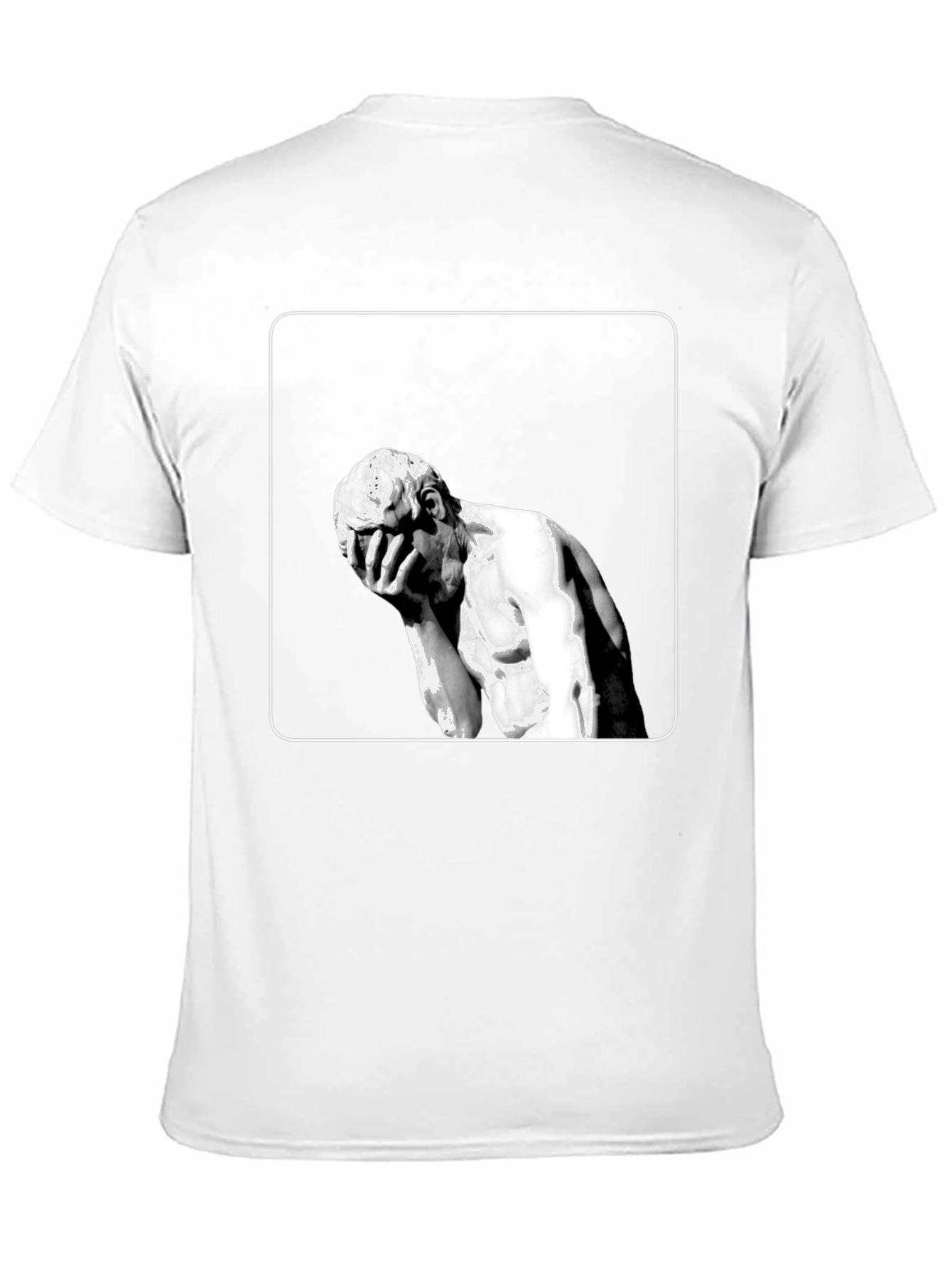 Black Modern Art Tee - Melancholy Statue Graphic view 11