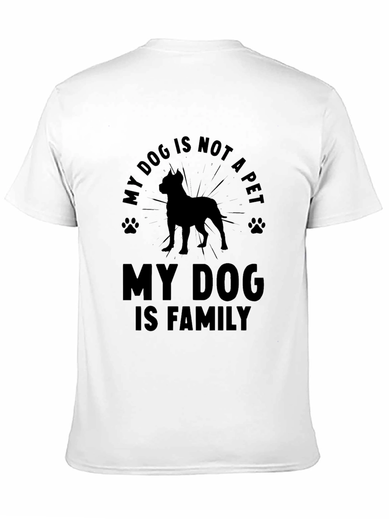 Black My Dog is Family T-Shirt - Black Crew Neck Tee view 11
