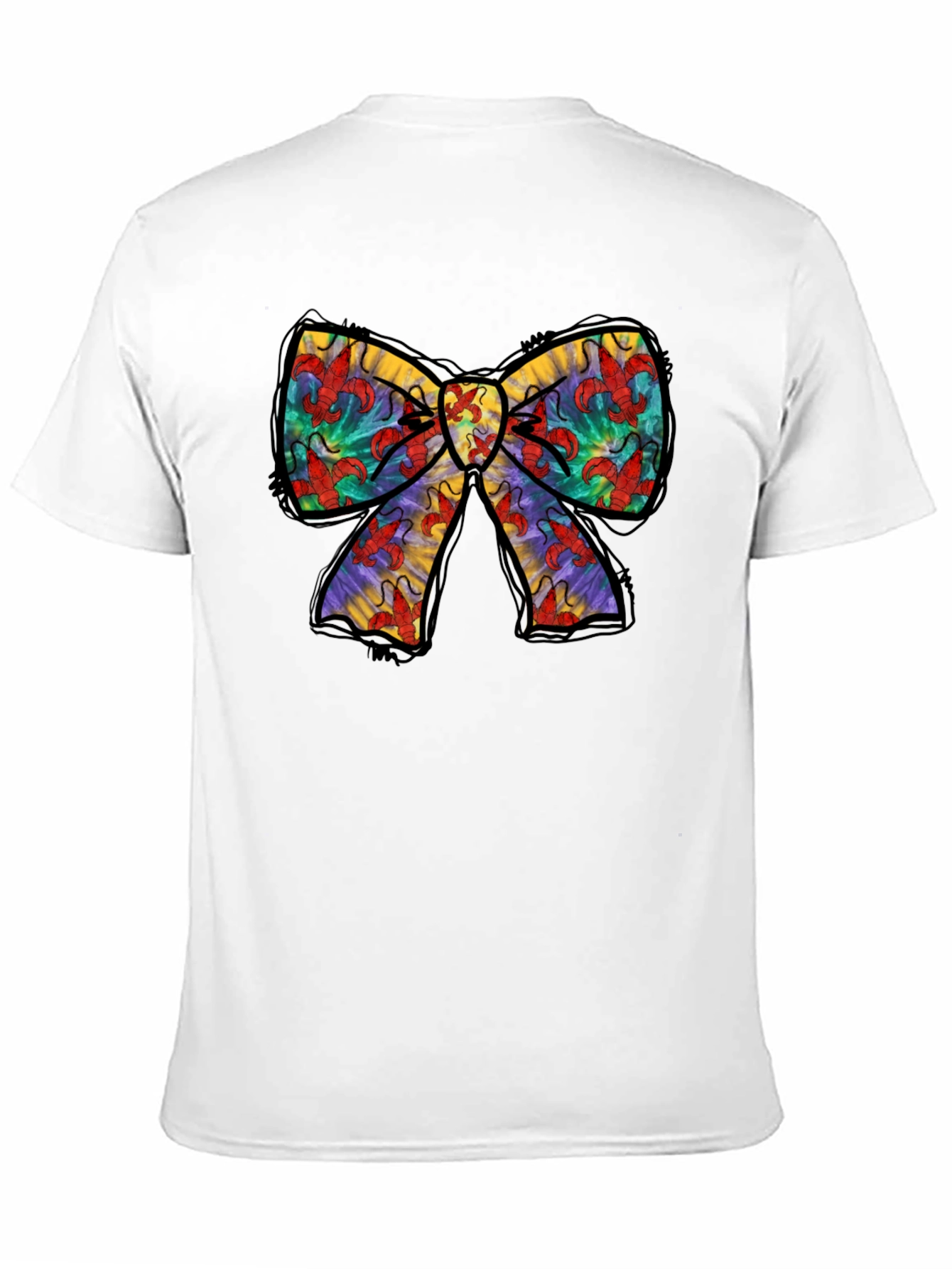 Black Crawfish Bow Tie Graphic T-Shirt view 11