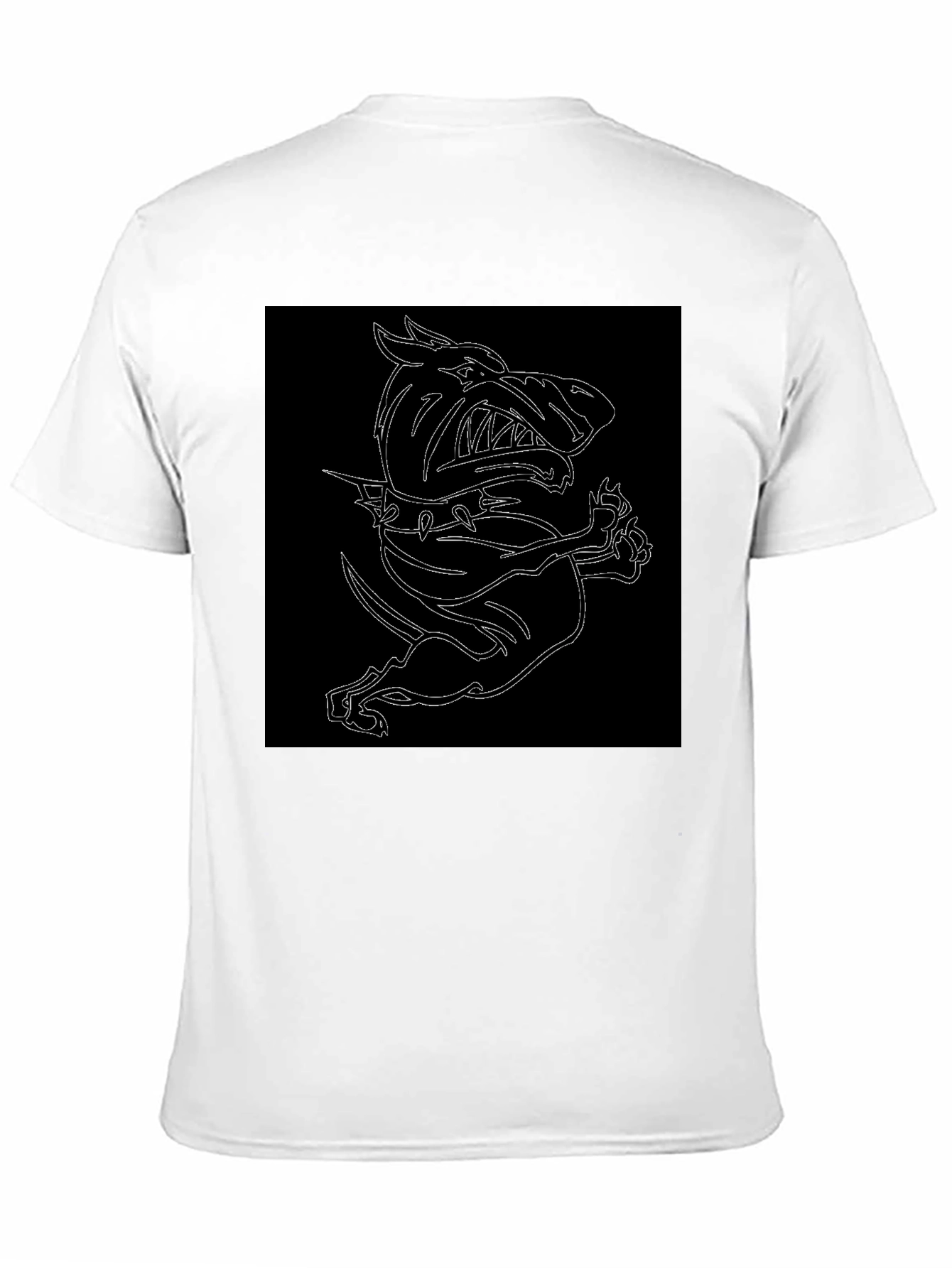 Black Edgy Dog Graphic Tee - Black Cotton T-Shirt view 11