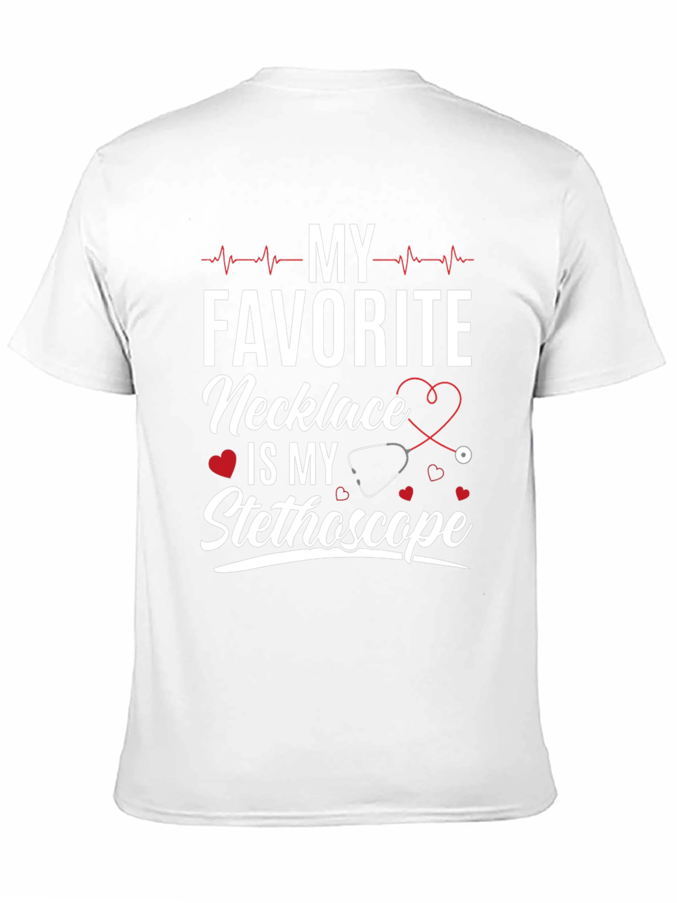 Black My Favorite Necklace Stethoscope Tee view 11