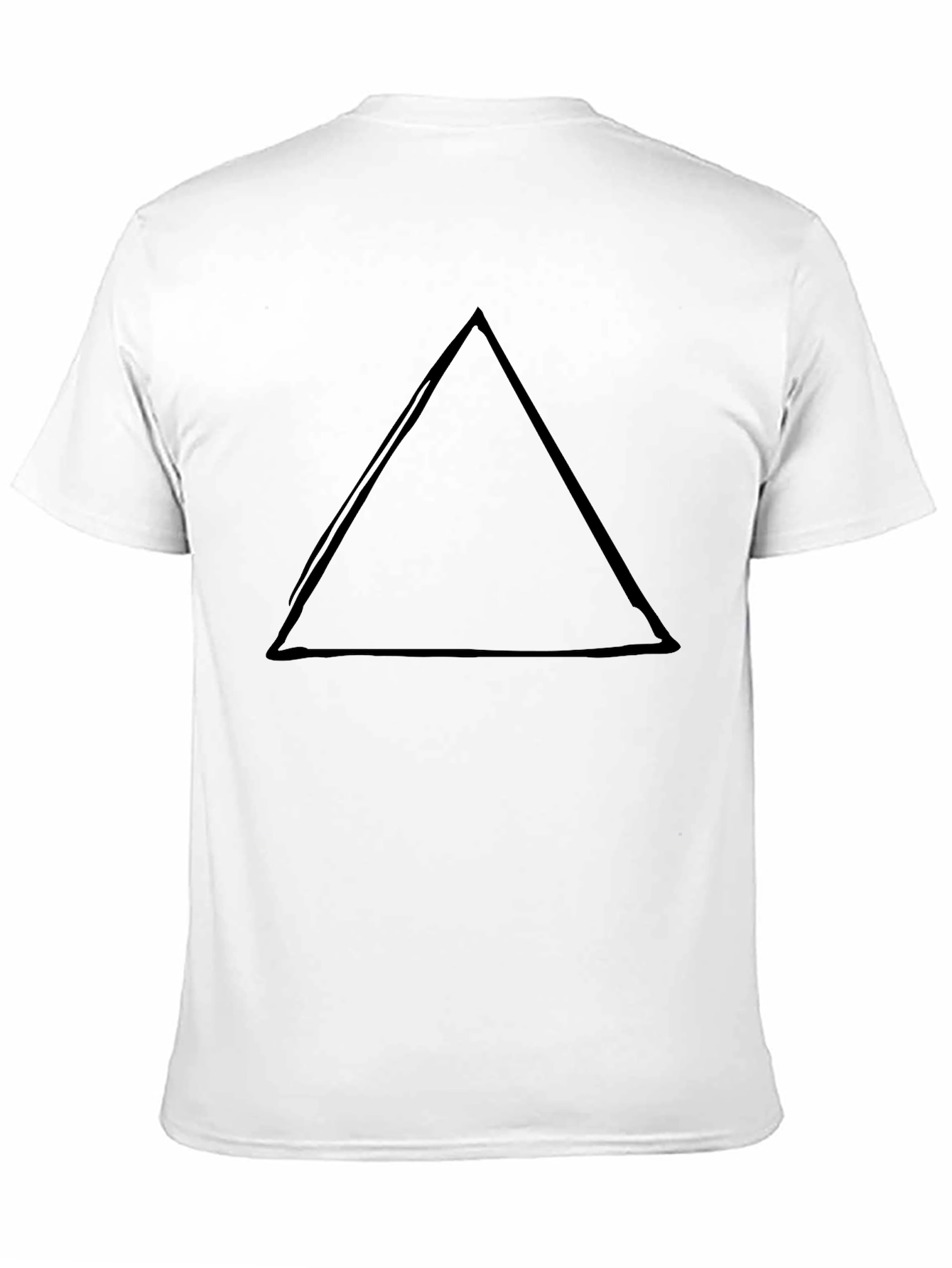 Black Minimalist Black T-Shirt with Triangle Design view 11