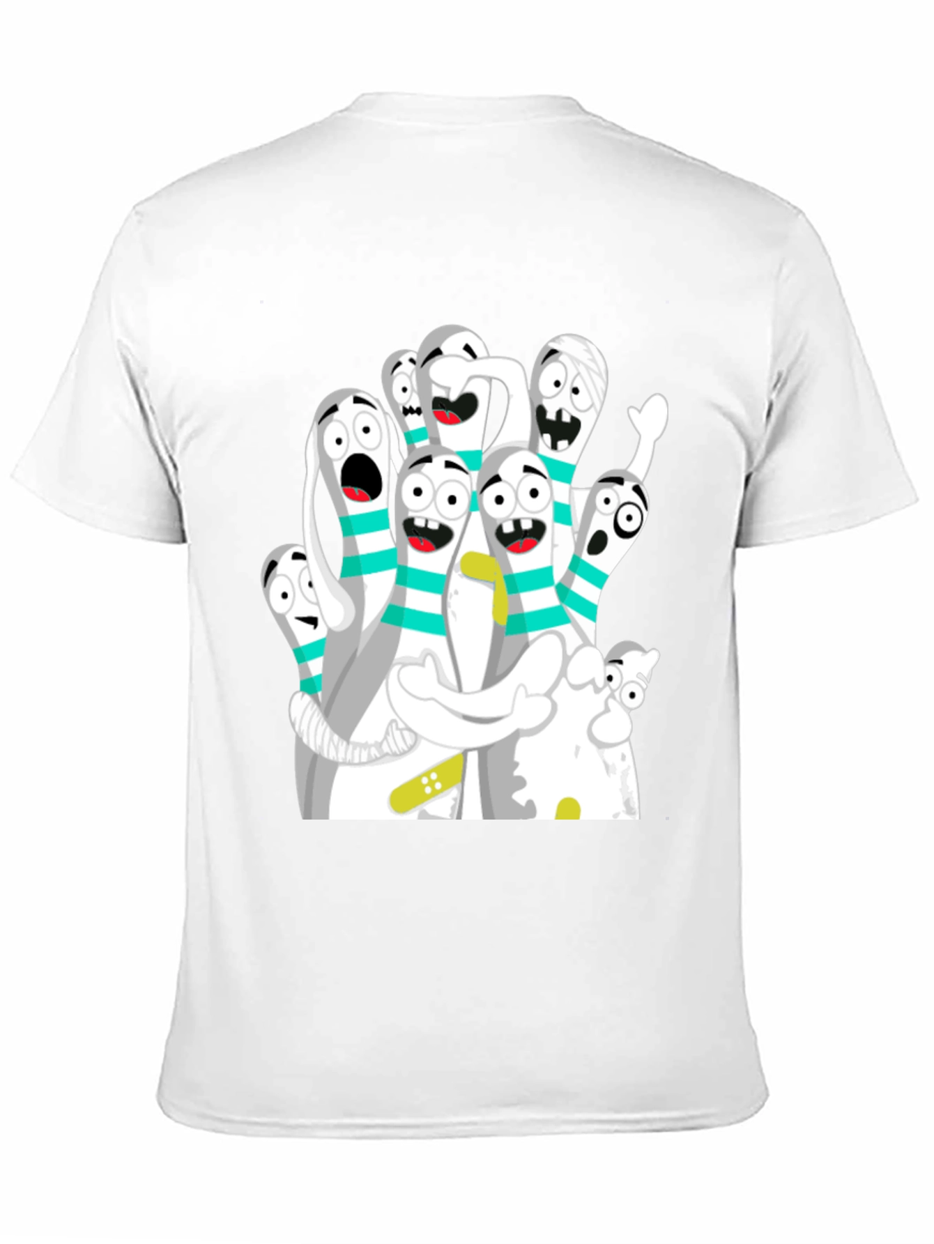 Black Cartoon Bowling Pin Graphic Tee - Black view 11