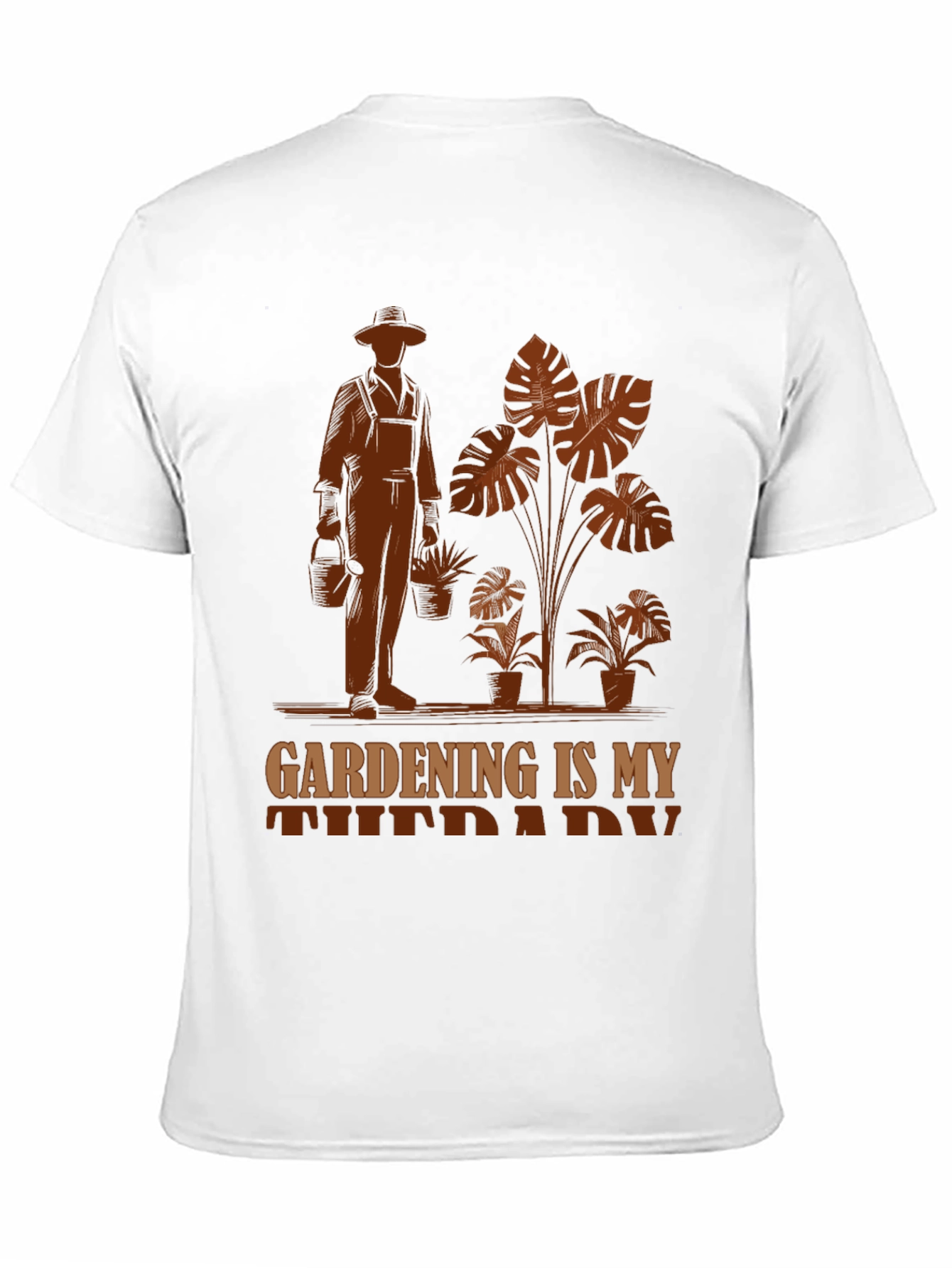 Black Gardening Is My Therapy T-Shirt - Gardener Gift view 11