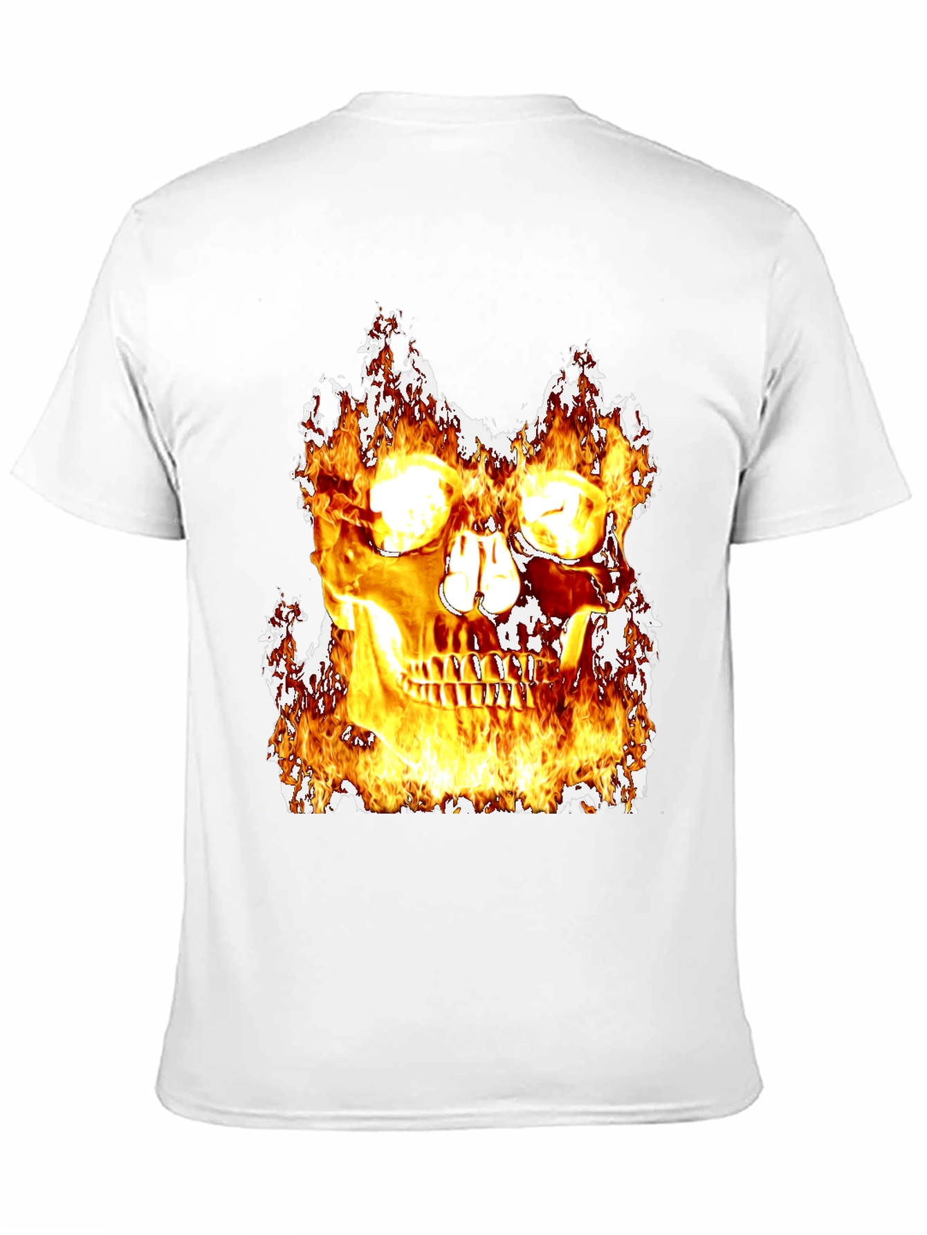 Black Fiery Skull Graphic Black T-Shirt view 11