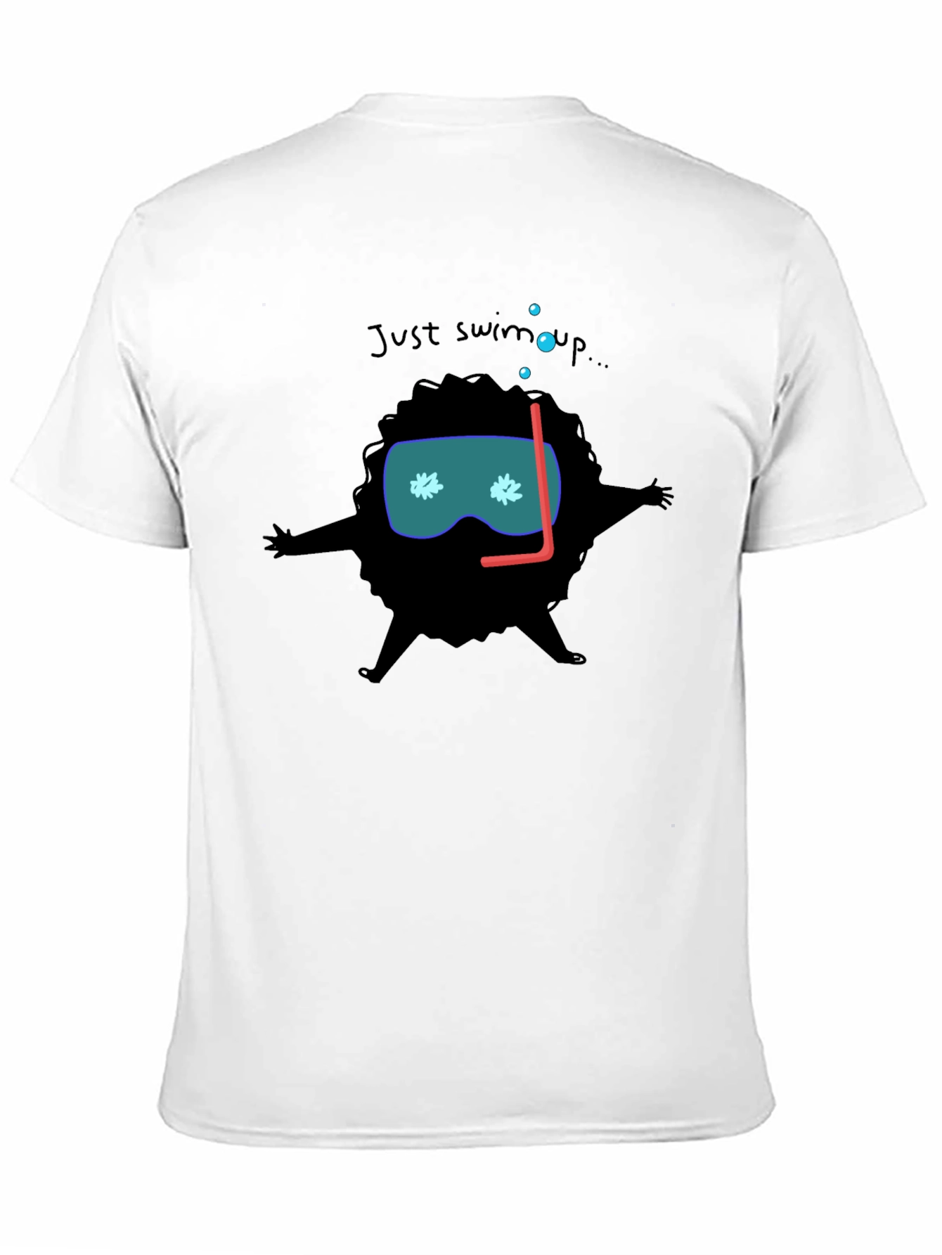Black Funny Diver Cartoon Black T-Shirt view 11