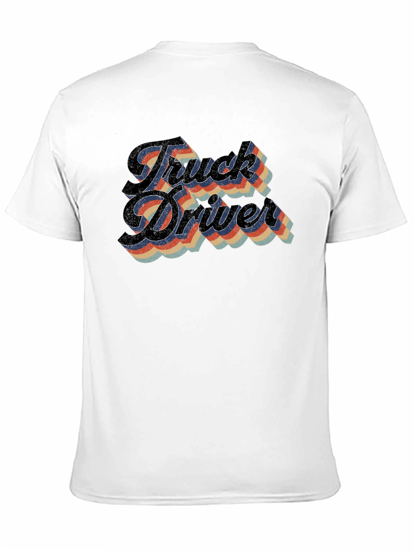 Black Truck Driver Retro Style T-Shirt view 11
