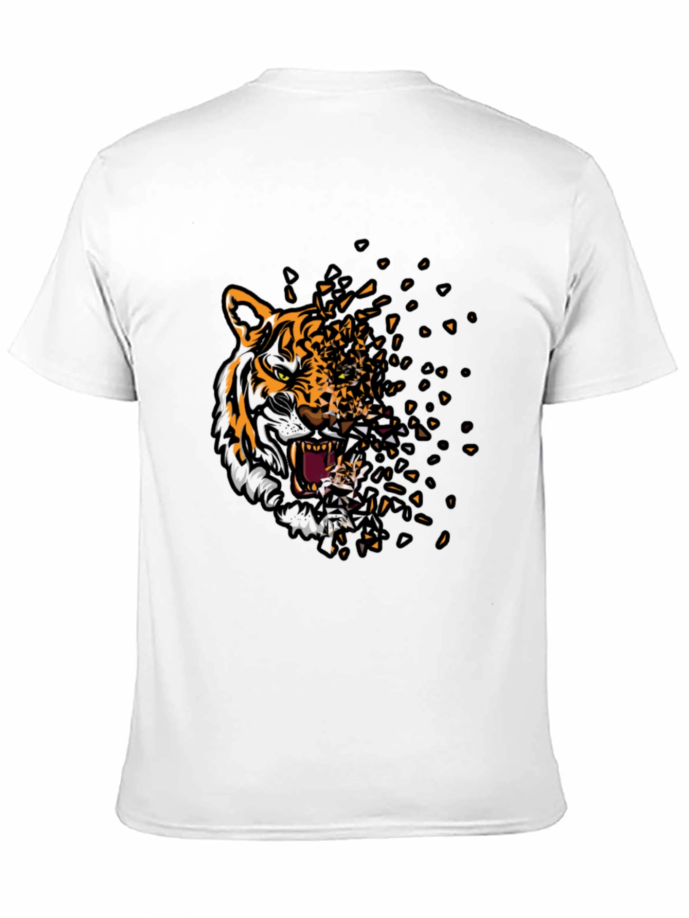 Black Tiger Graphic Print Men's Black T-Shirt view 11