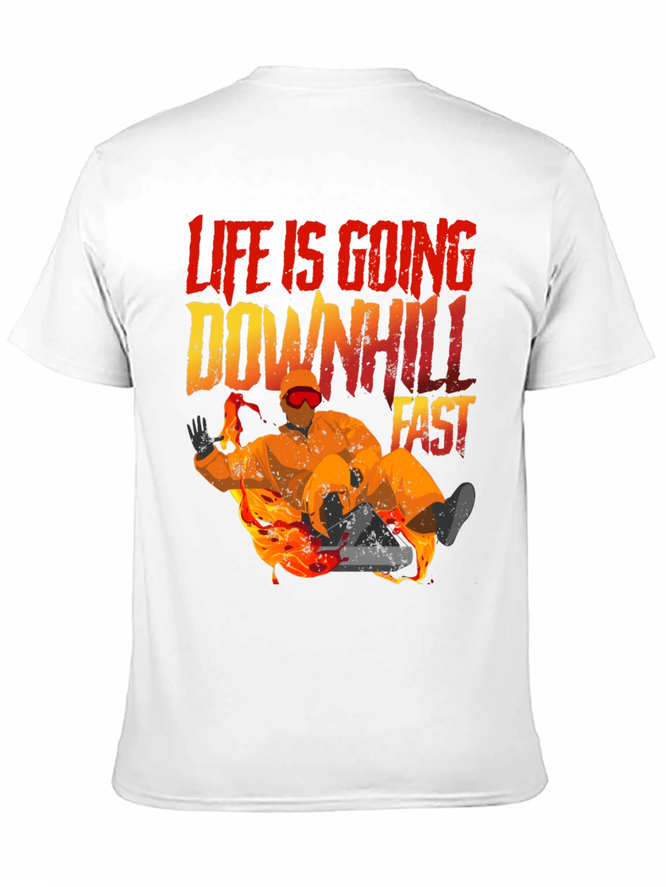 Black Life Is Going Downhill Fast Graphic Tee - Black view 11