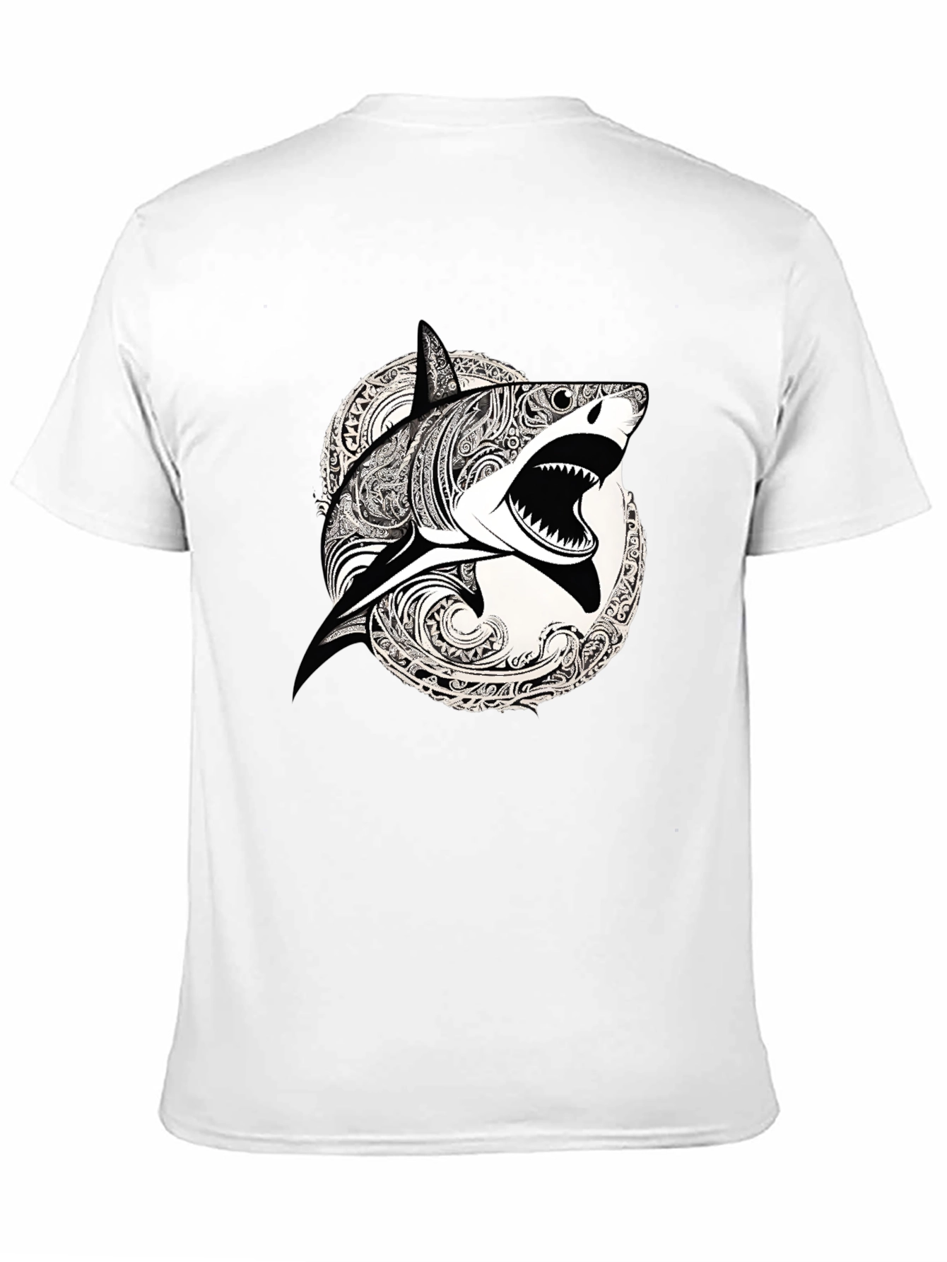 Black Shark Graphic Print Black T-Shirt view 11