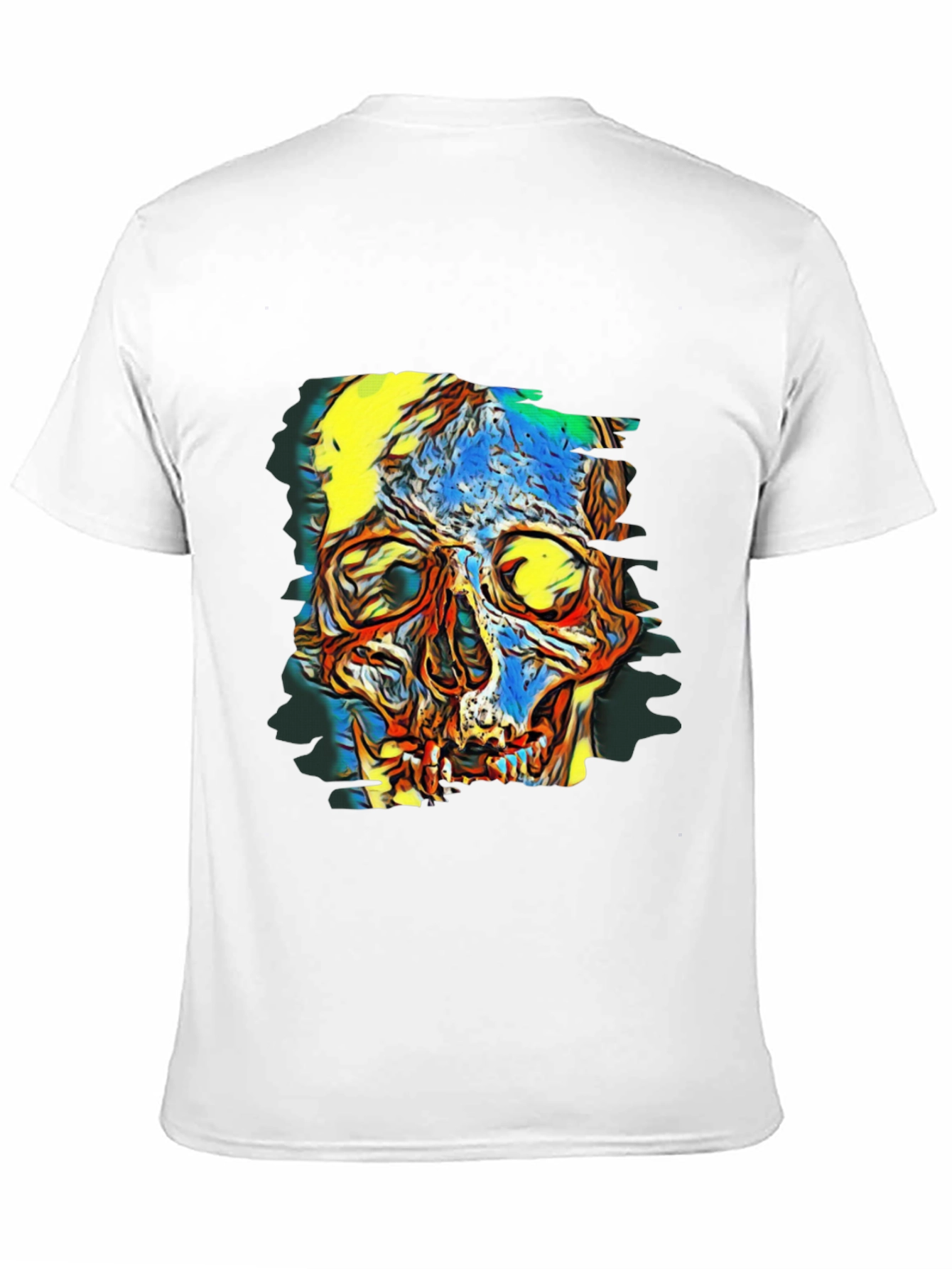 Black Abstract Skull Graphic Black T-Shirt view 11