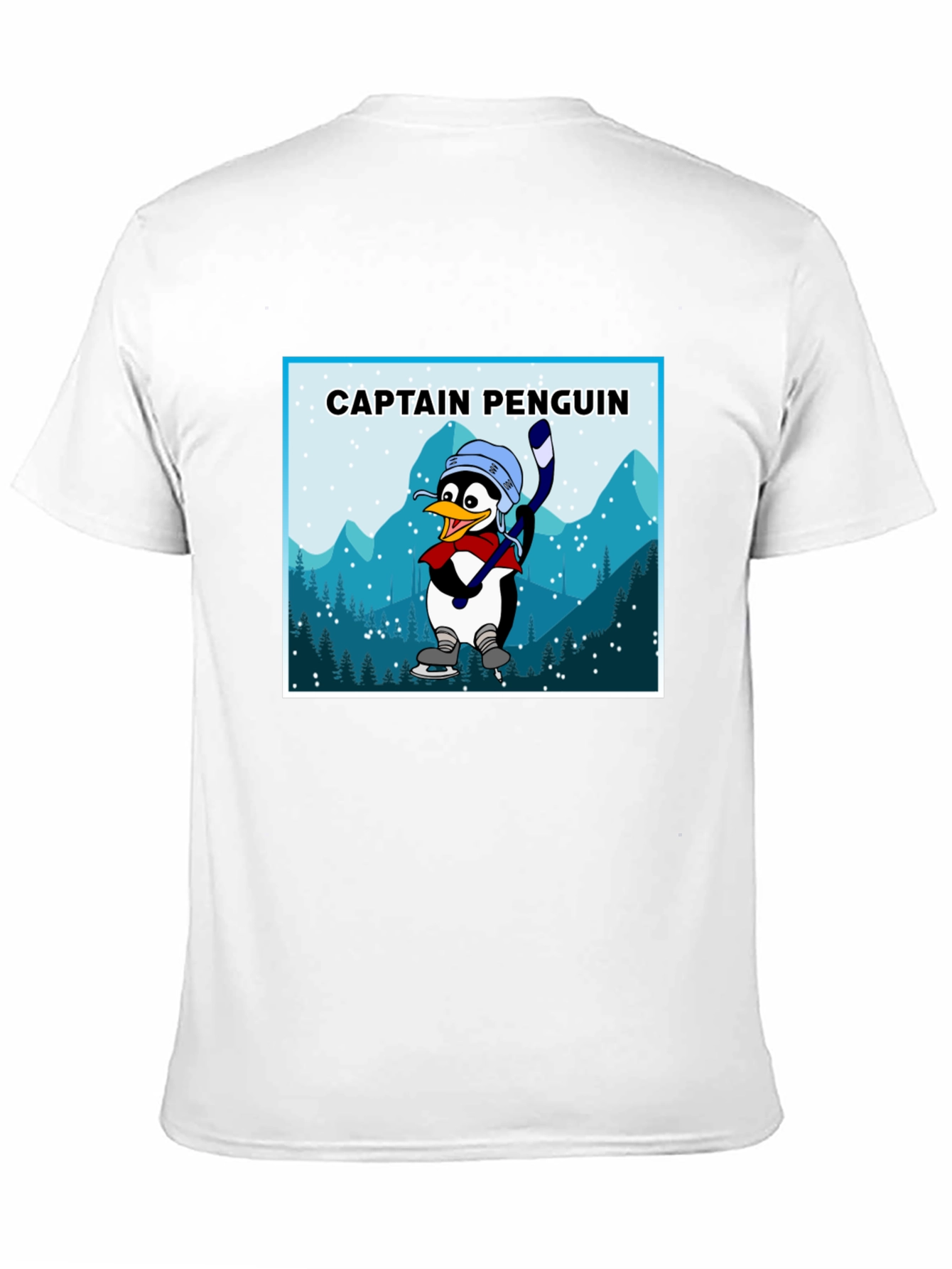 Black Captain Penguin Graphic Tee - Black Cotton T-Shirt view 11