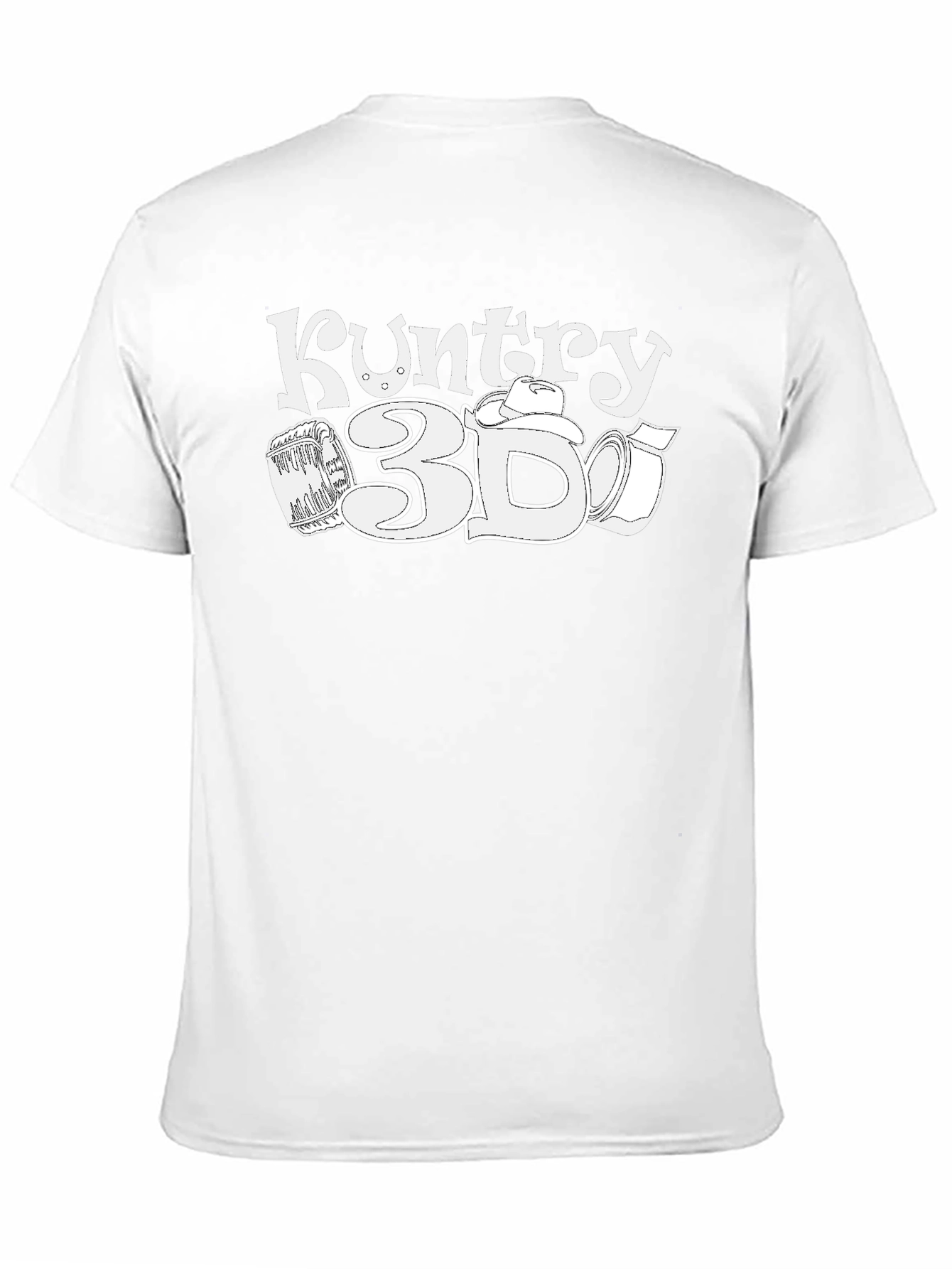Black Kuntry 3D T-Shirt - Black Cotton Graphic Tee view 11