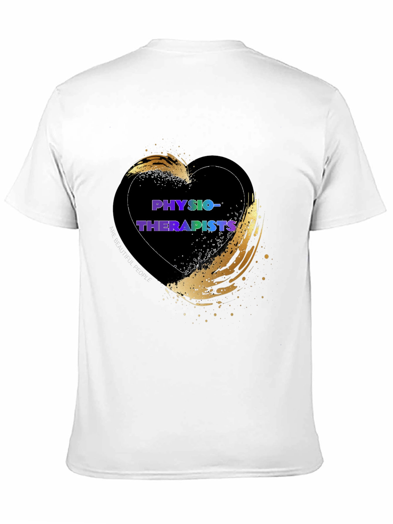 Black Physiotherapist Heart T-Shirt - Gold Accent view 11