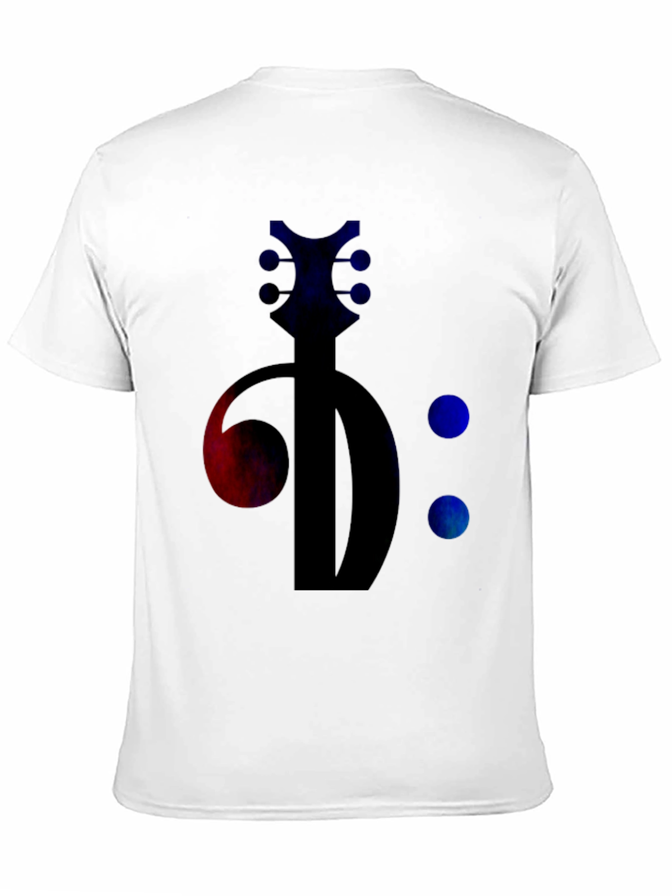 Black Bass Clef Guitar Tee - Music Lover's Black T-Shirt view 11