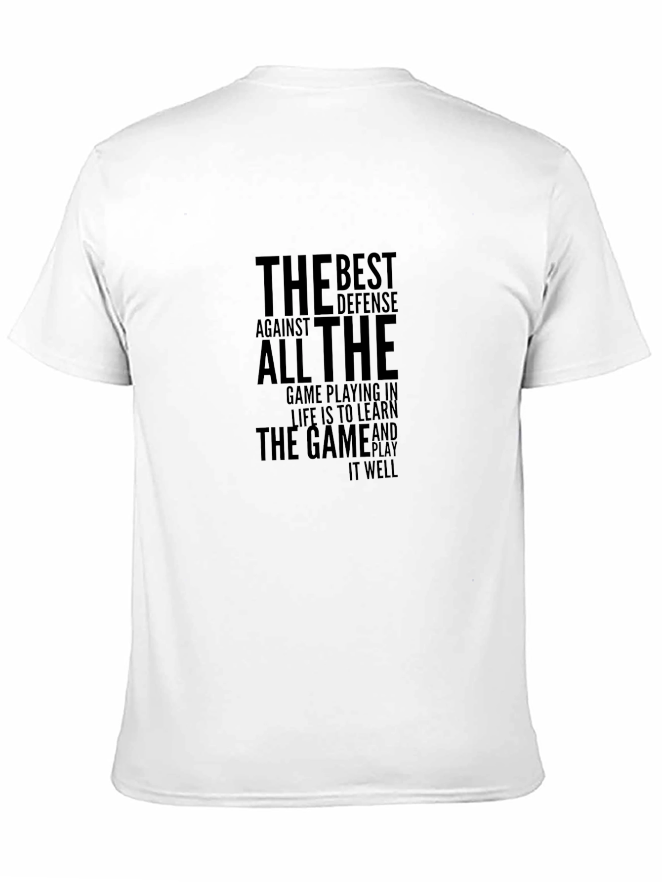 Black Motivational 'Best Defense' Graphic Tee - Black view 11