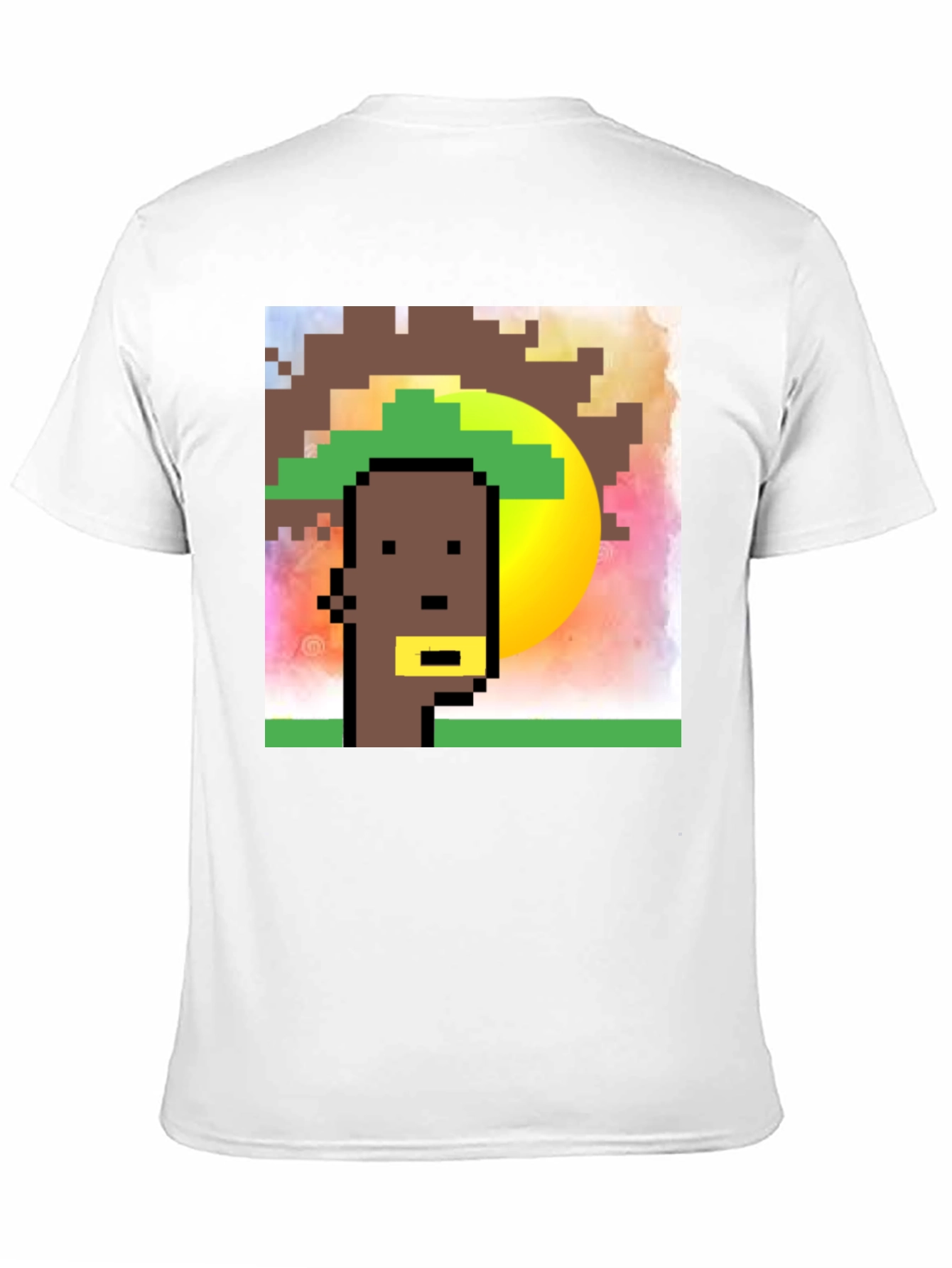Black Pixelated Character Graphic Tee - Black Cotton Blend view 11