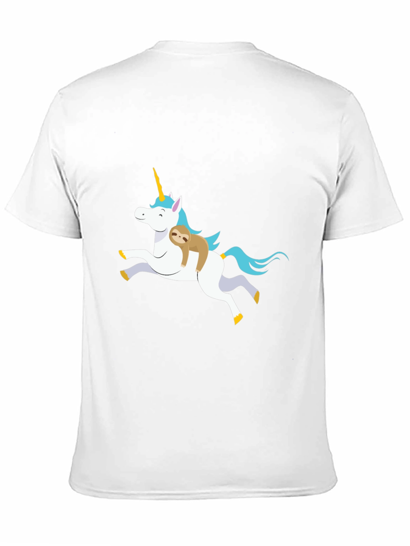 Black Unicorn Sloth Graphic T-Shirt, Black view 11