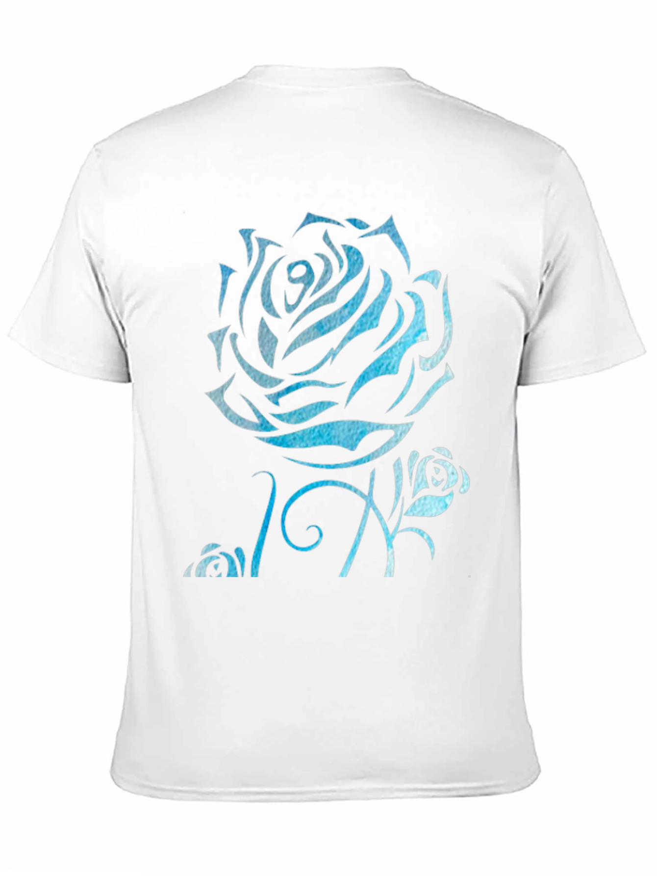 Black Blue Rose Graphic Black T-Shirt view 11