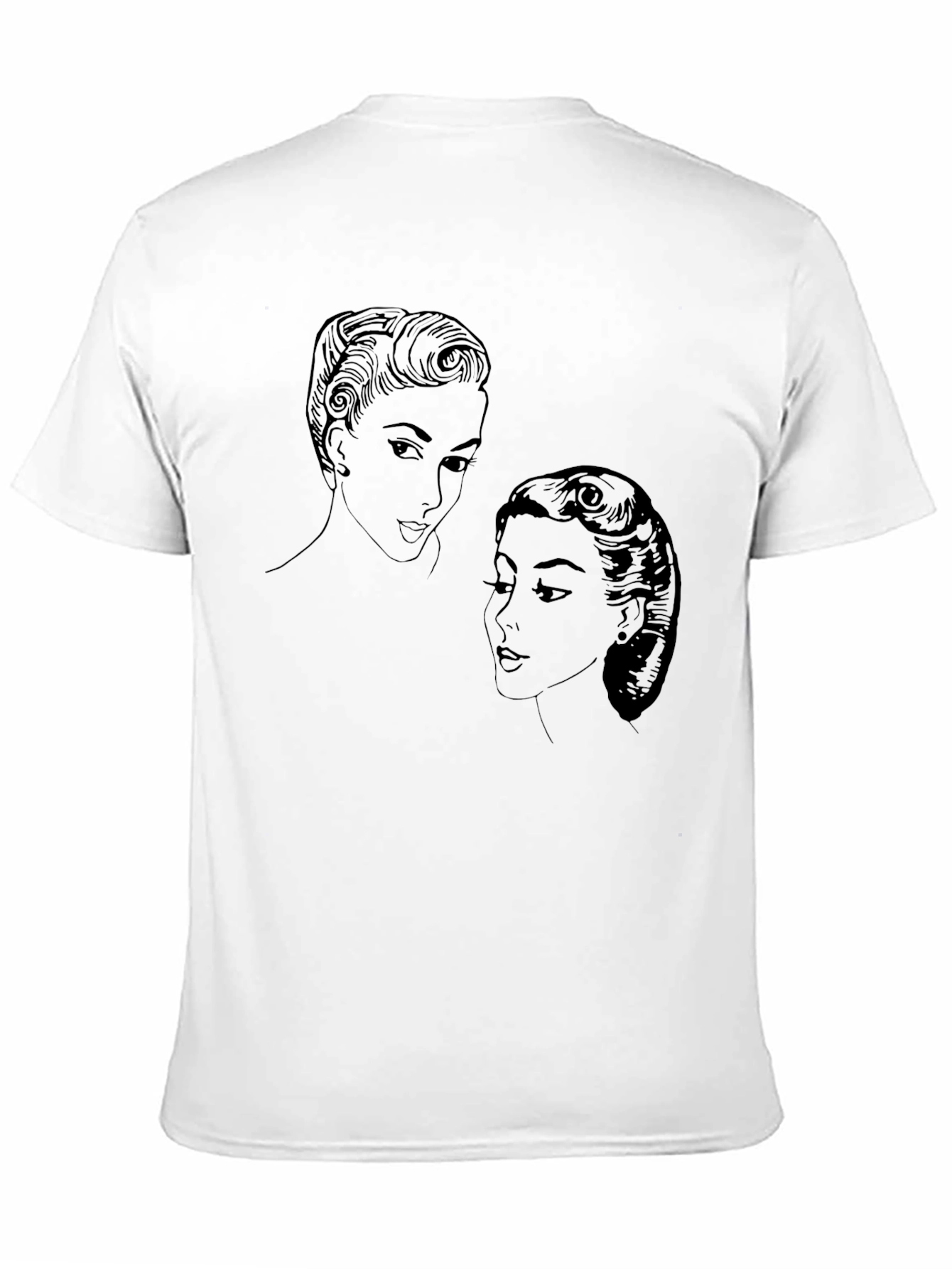 Black Retro Ladies Graphic Tee - Black Cotton view 11
