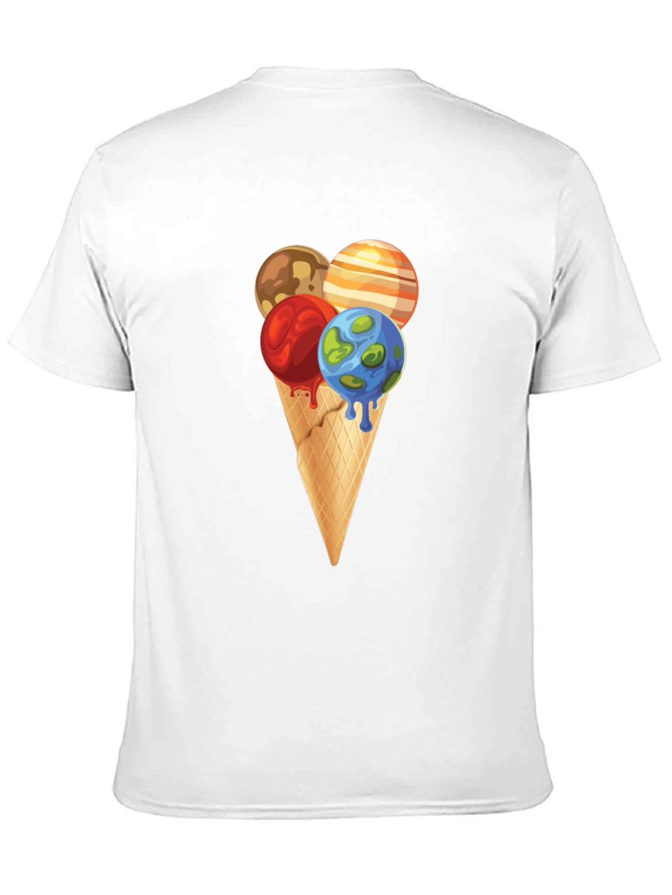 Black Planetary Ice Cream Cone Graphic Tee view 11