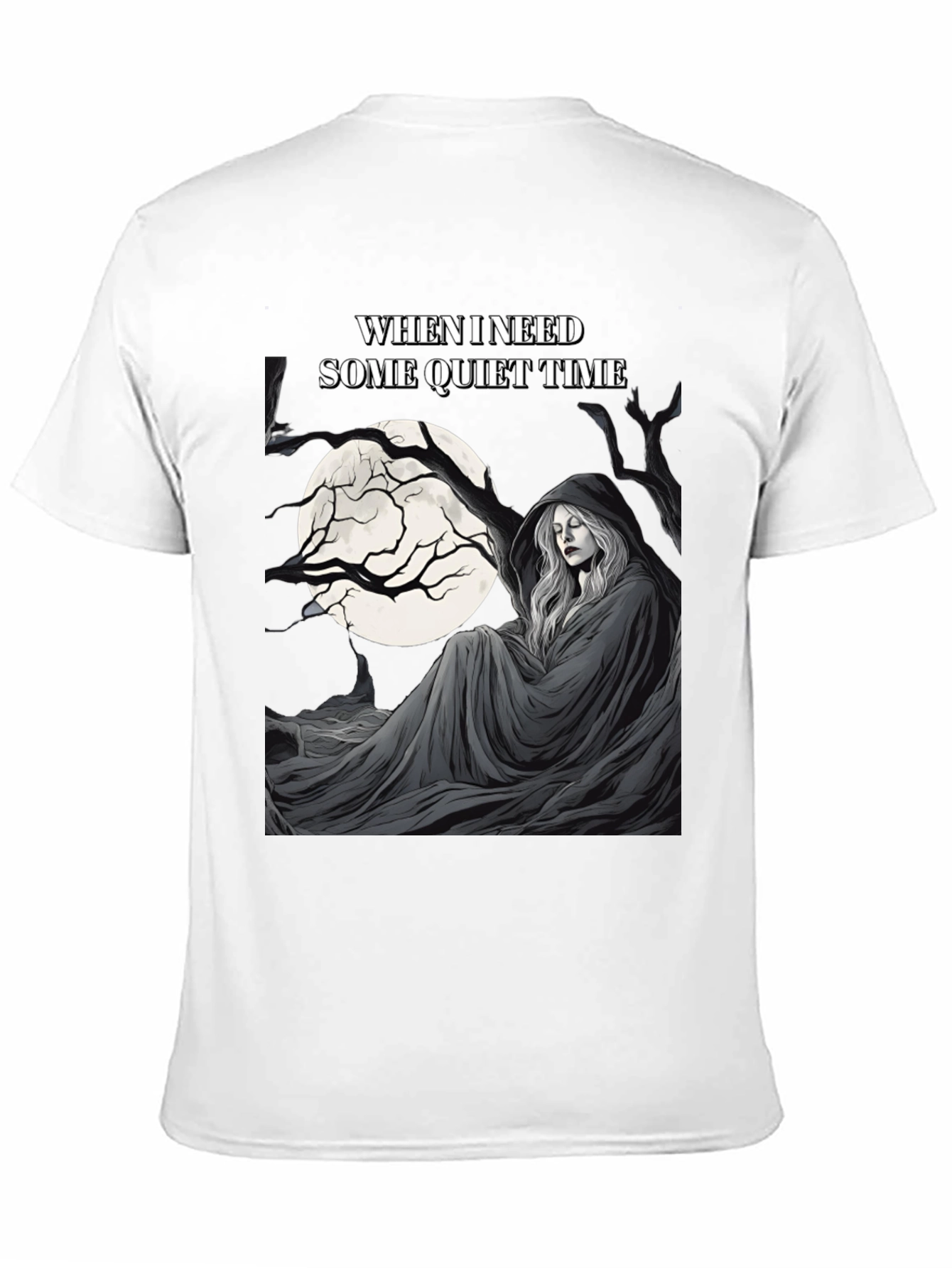 Black Quiet Time Graphic T-Shirt - Dark Humor Tee view 11