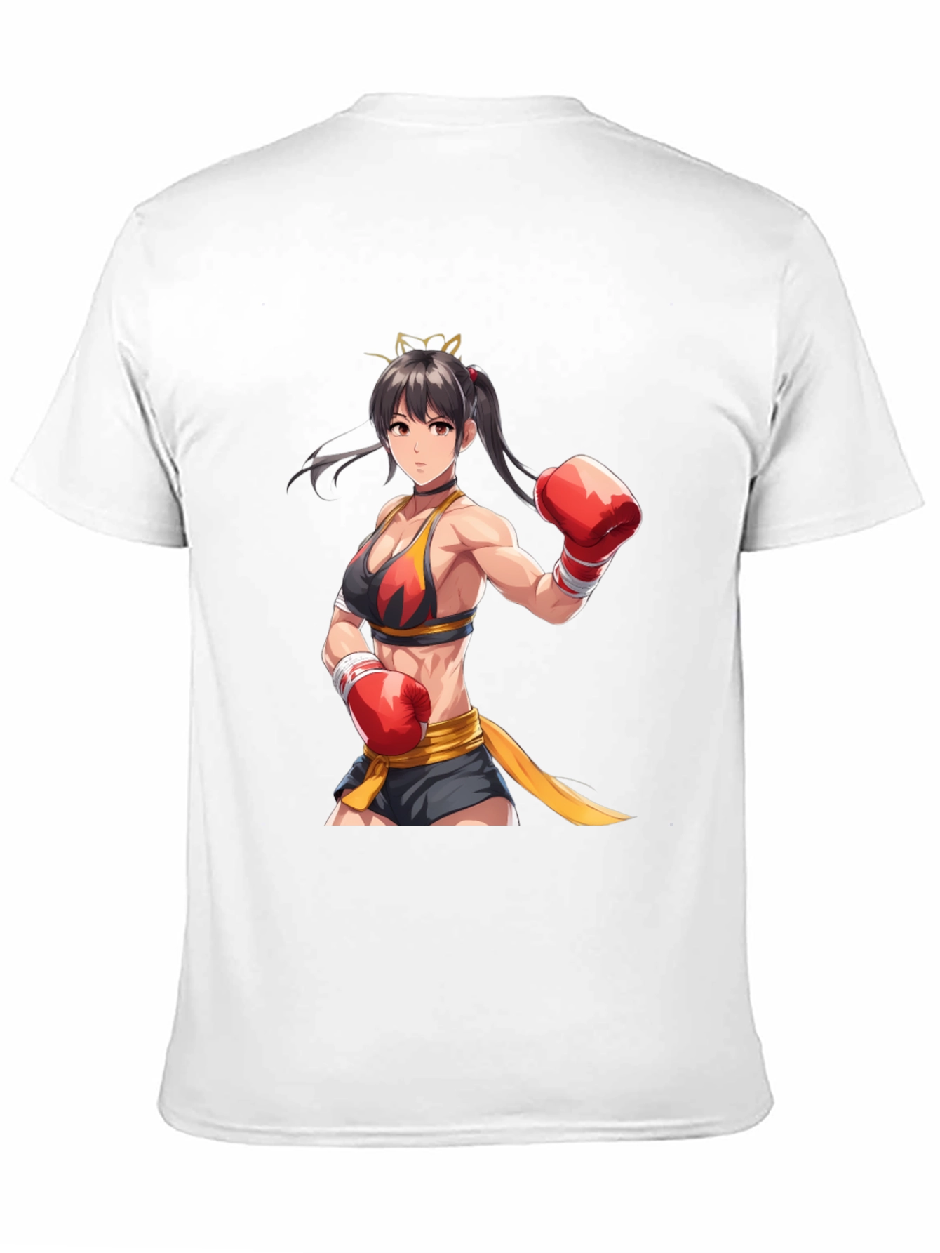 Black Anime Boxer Graphic Tee - Black Short Sleeve Shirt view 11