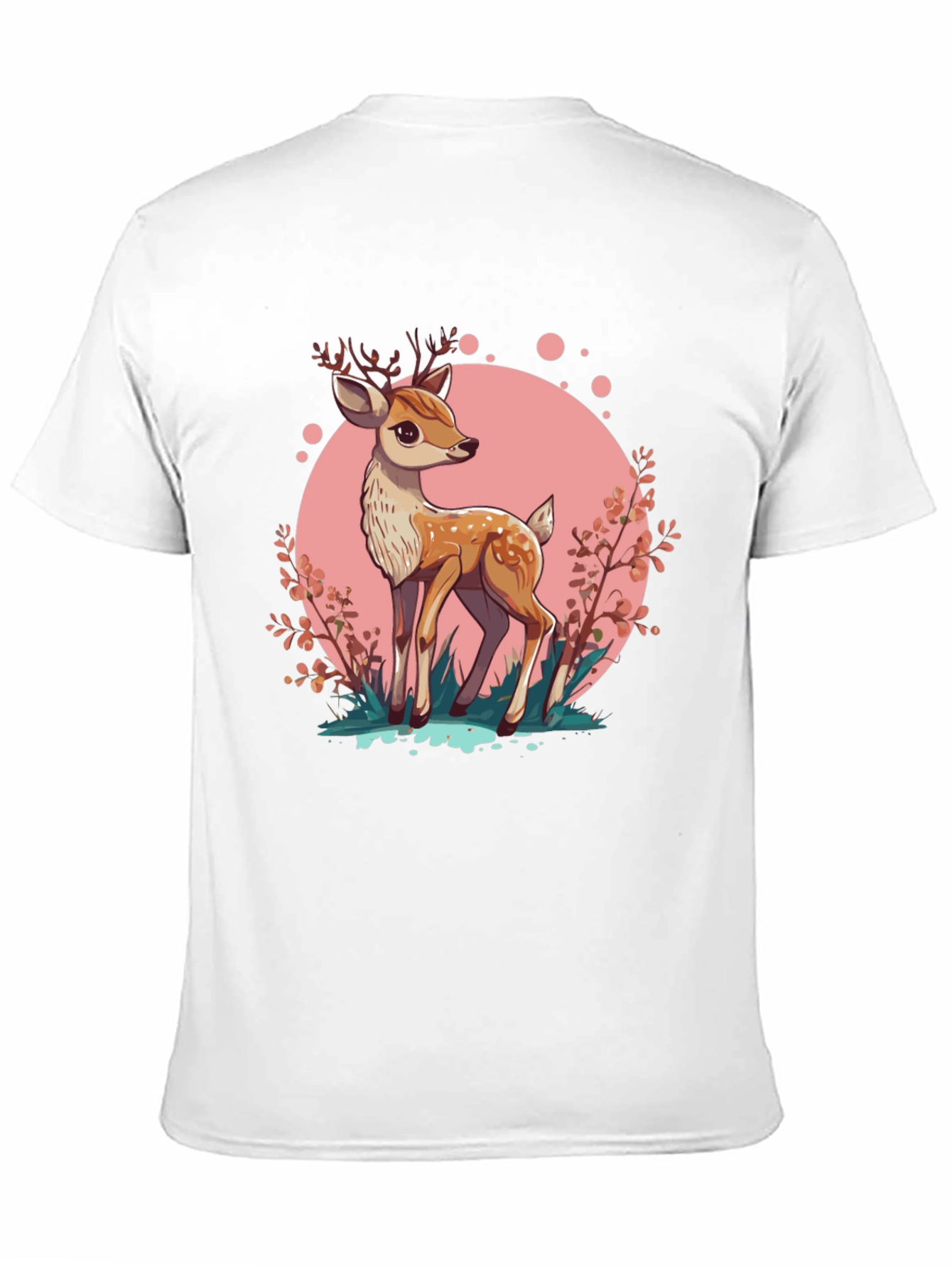 Black Cute Deer Graphic Tee - Stylish Men's Black T-Shirt view 11