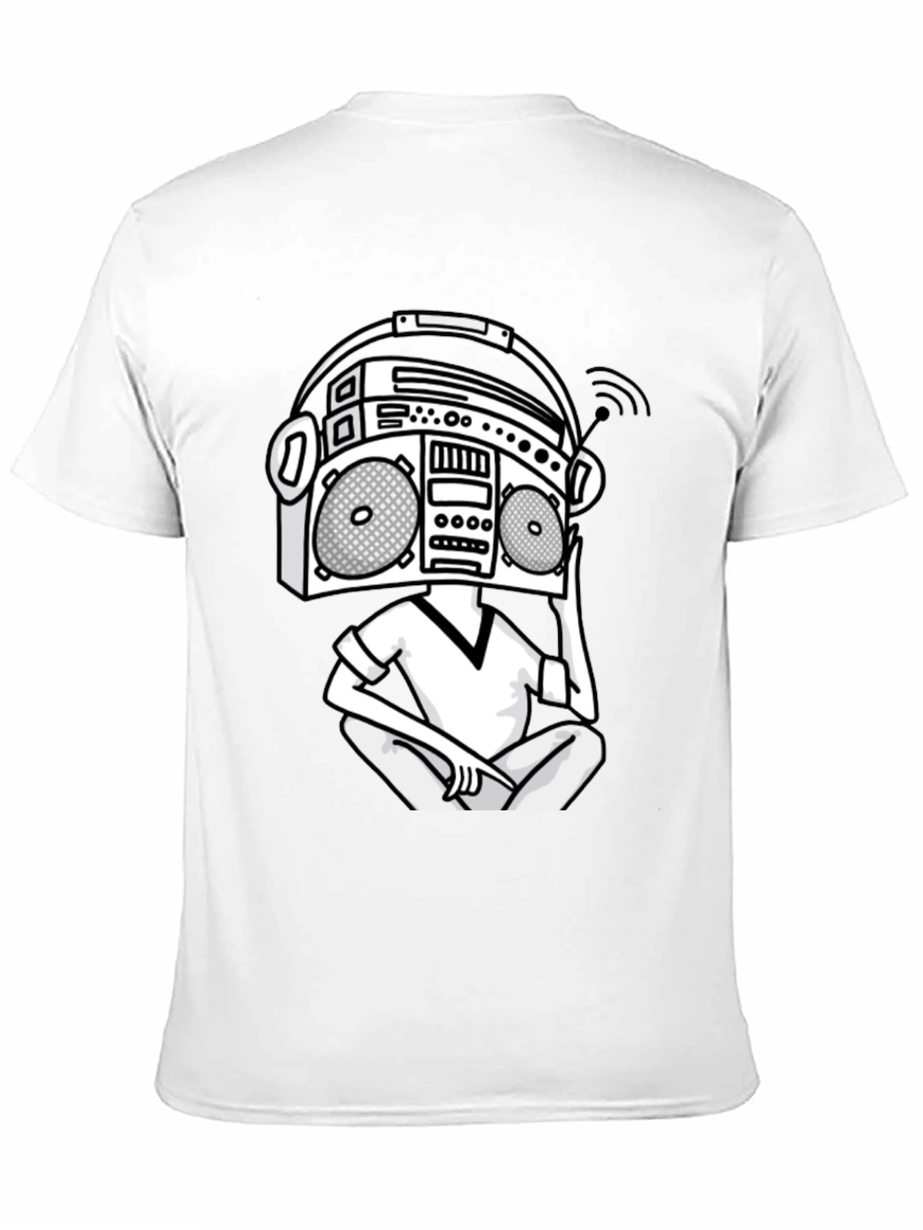 Black Boombox Head Graphic Tee - Cool & Unique Design view 11