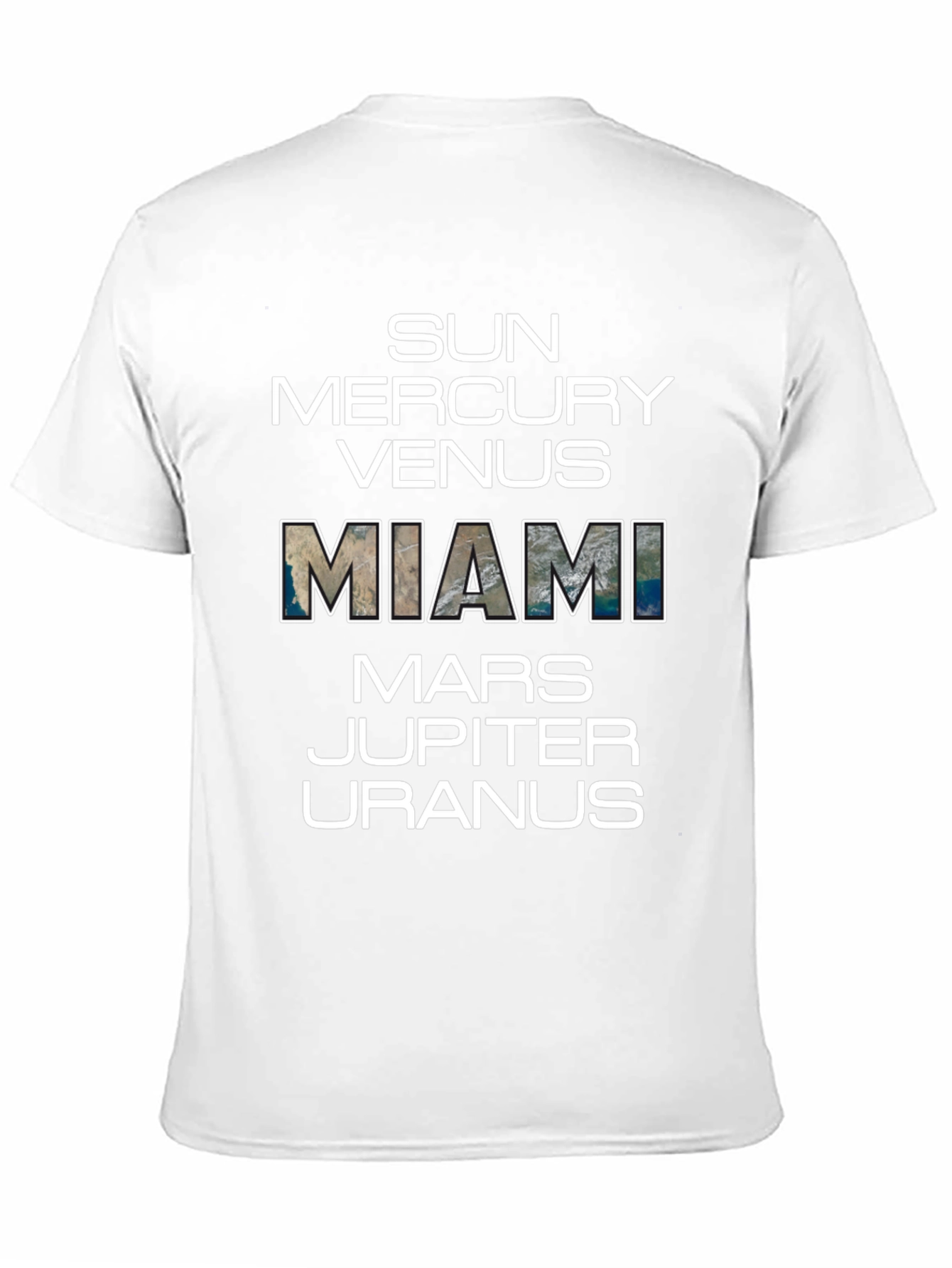 Black Miami Planets Graphic T-Shirt - Black Cotton Tee view 11