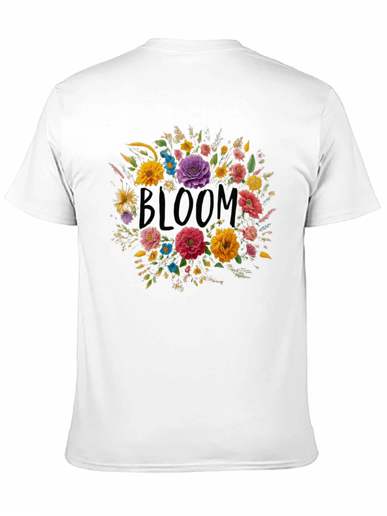 Black Floral Bloom Graphic Black T-Shirt view 11